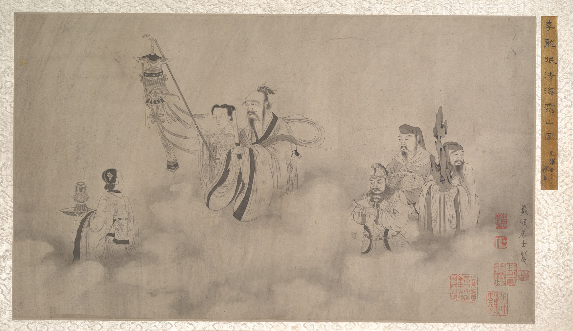 明/清の匿名の李公林の古い伝記法海霊山アルバム |羅漢の行列