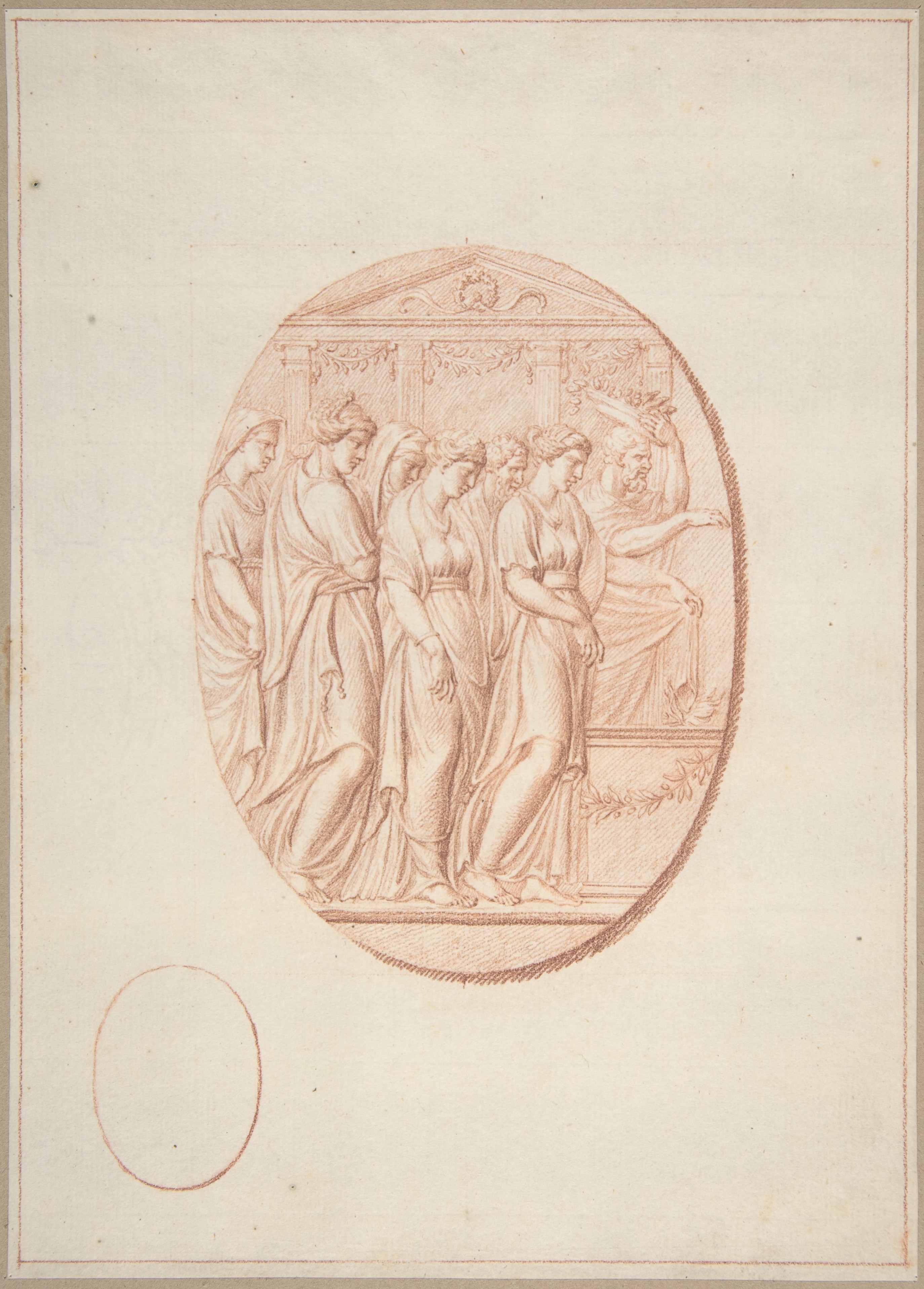 祭壇の前の人物たち