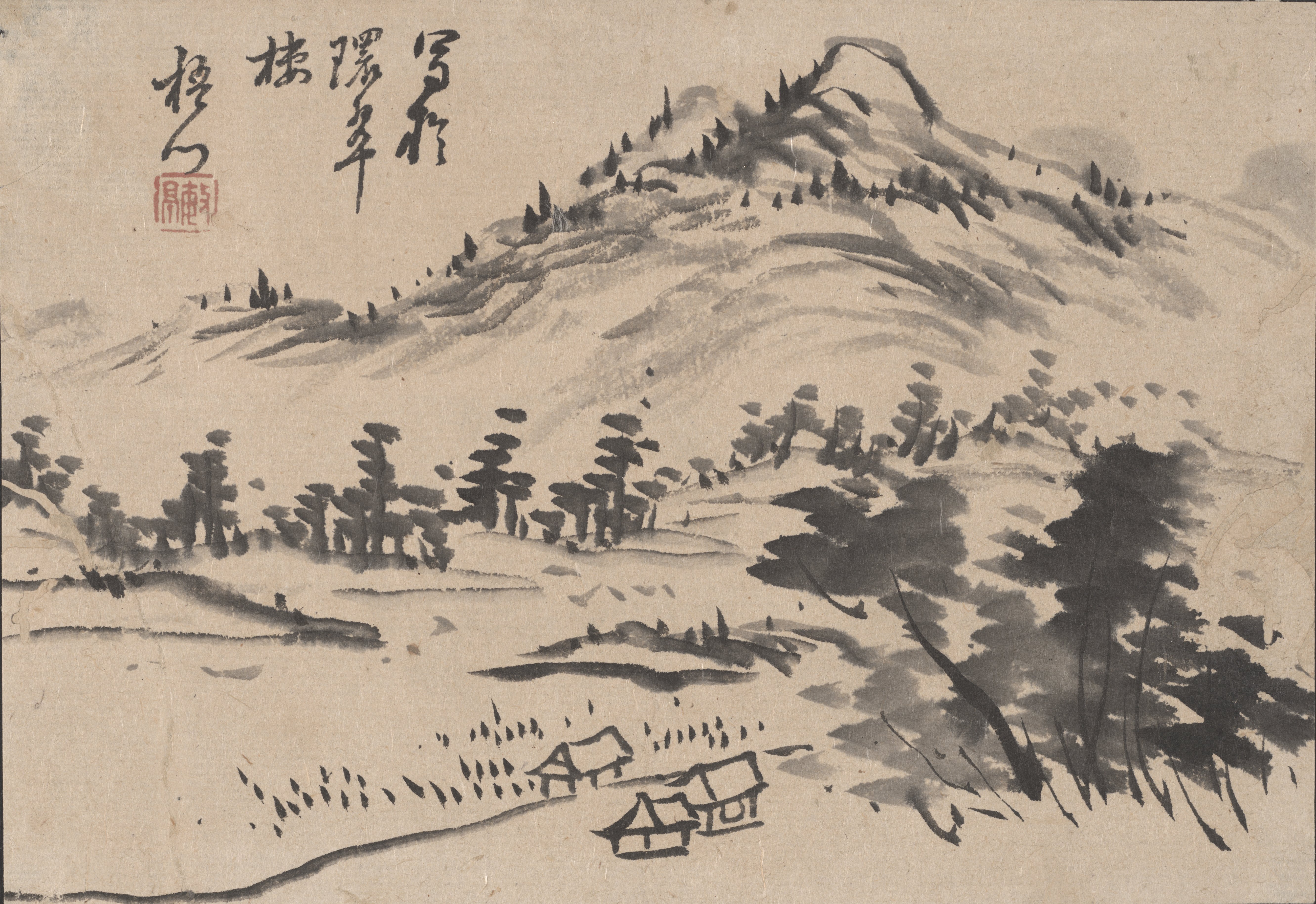 小さな水墨山水