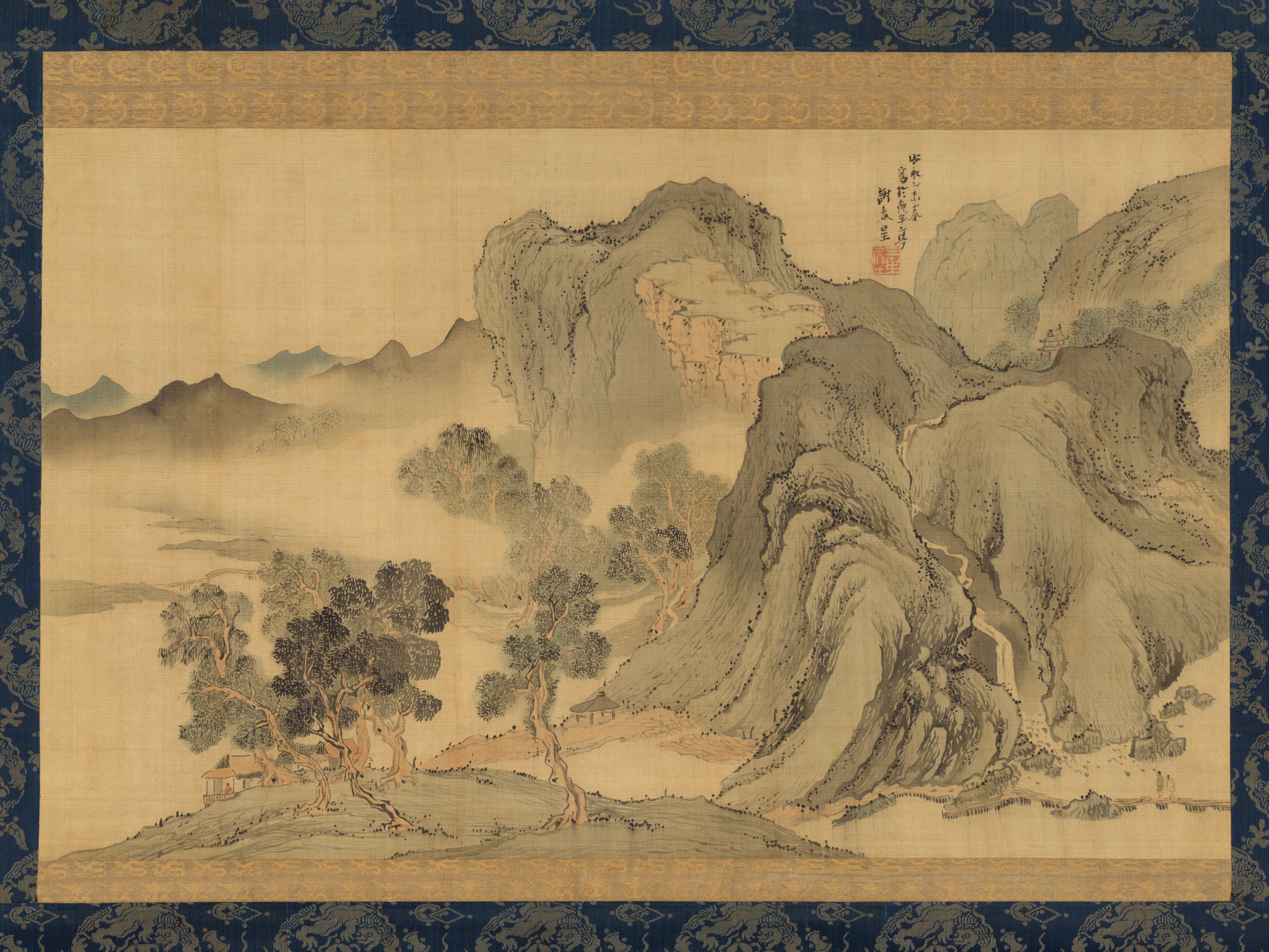 Xie Wucun ペンを使用した、明るい色の風景