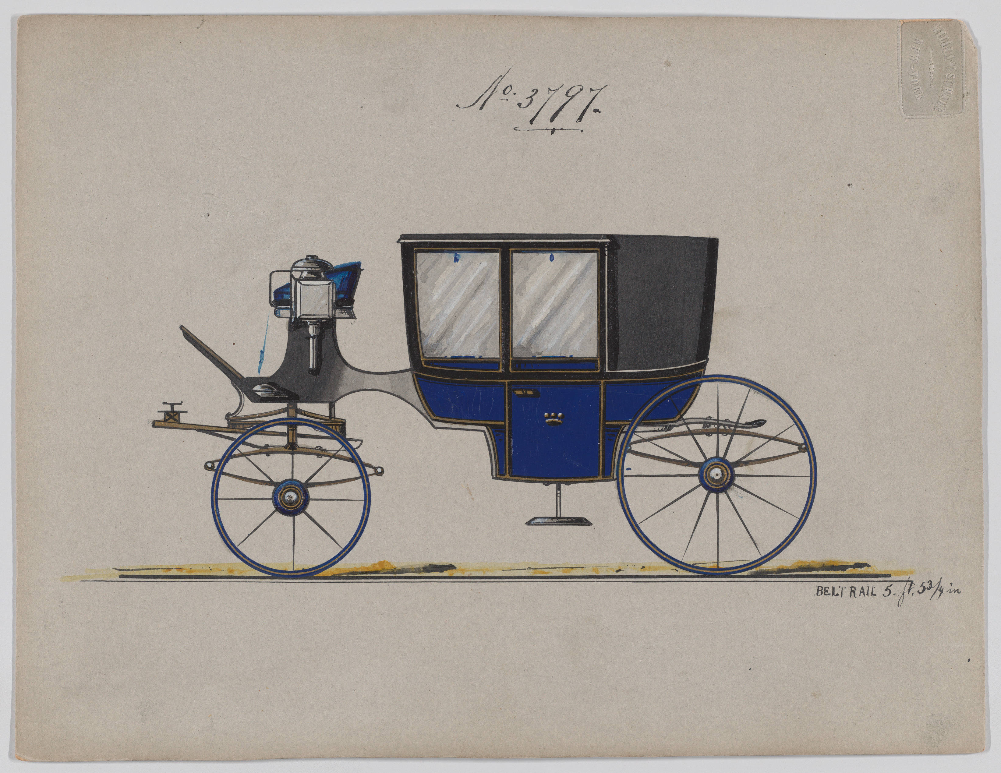 ガラスパネル馬車のデザイン、No. 3797