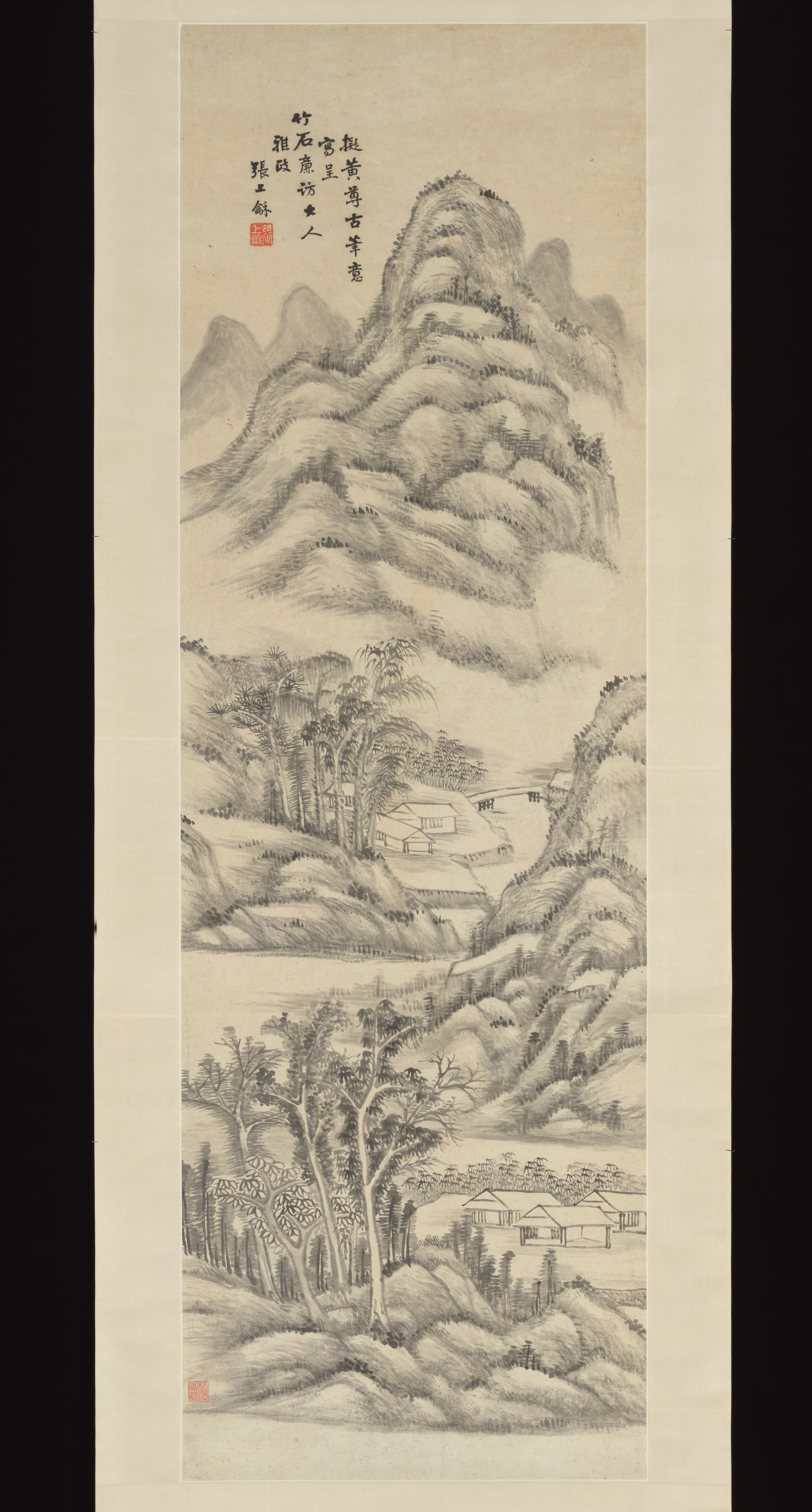 清朝の張商河風景軸|風景