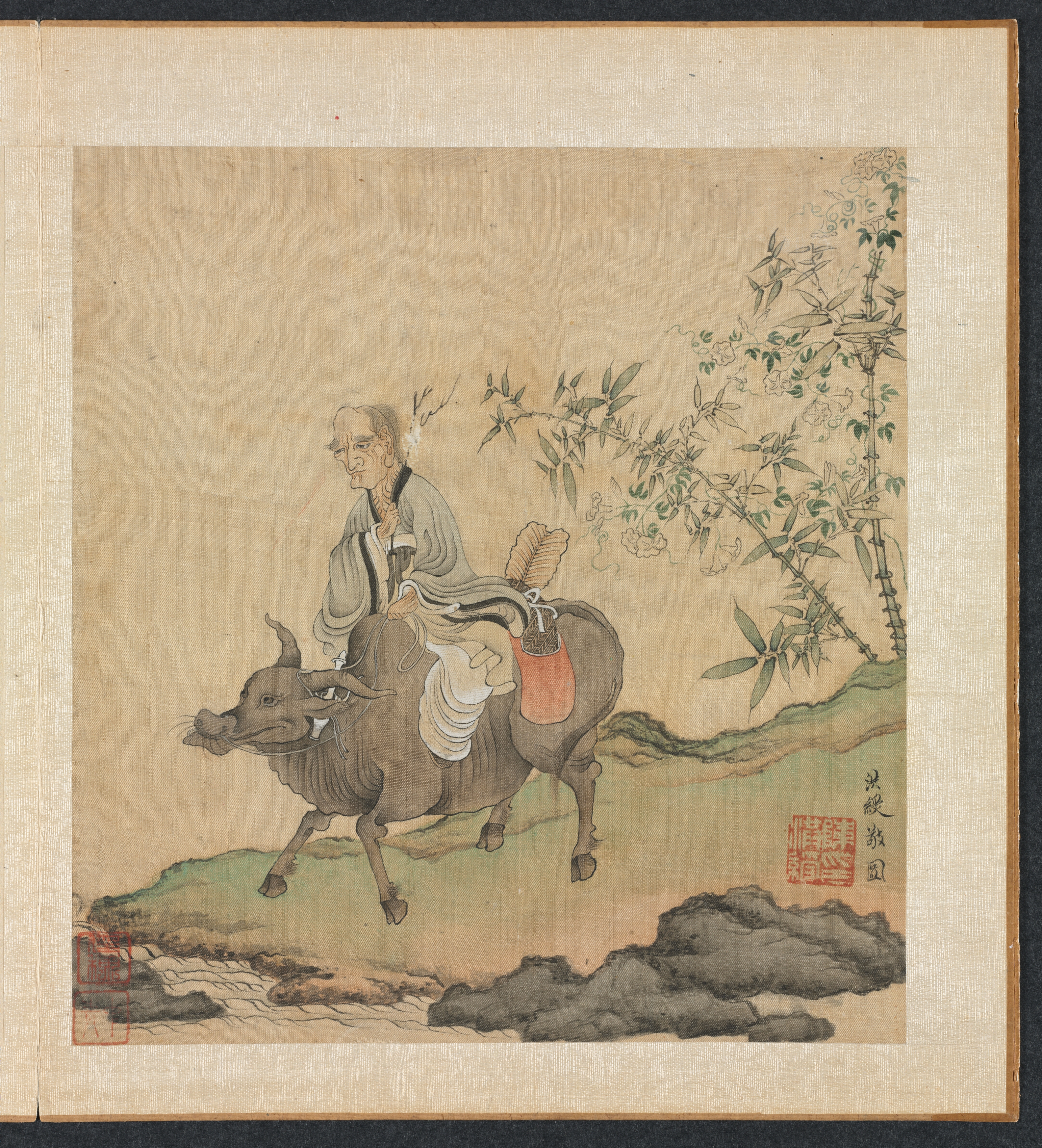 倣古画冊：騎牛老子