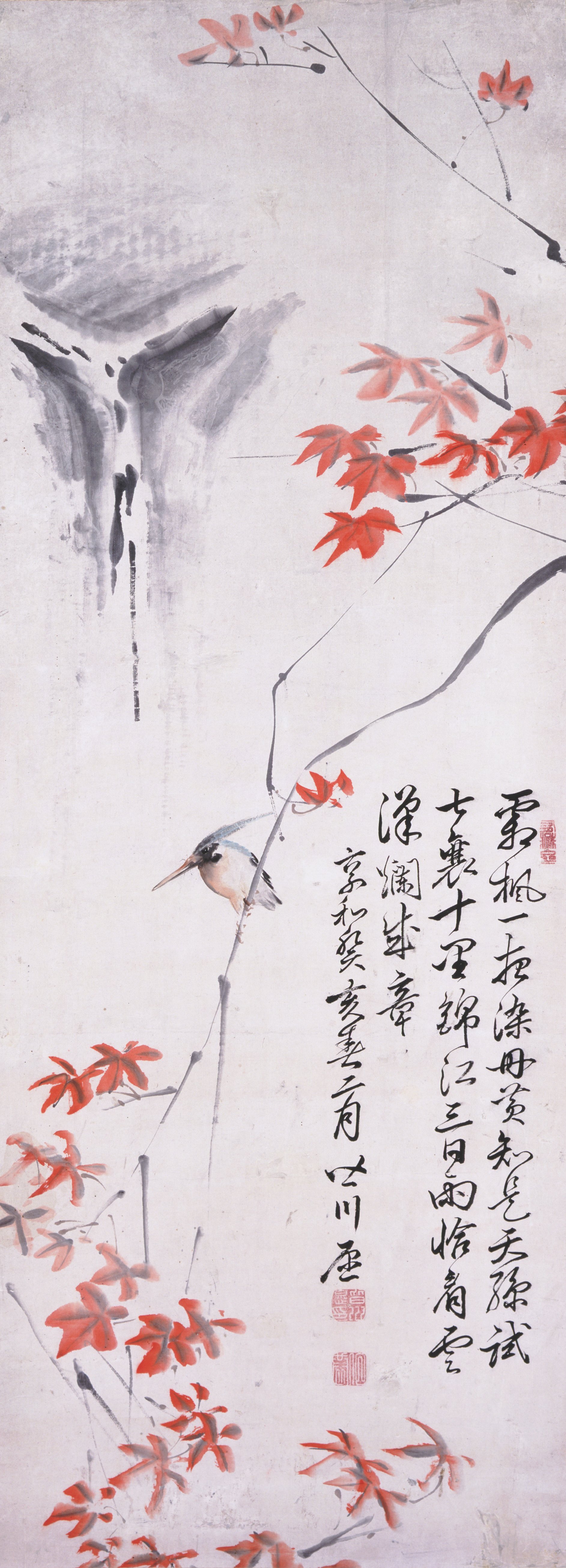 翡翠と紅葉