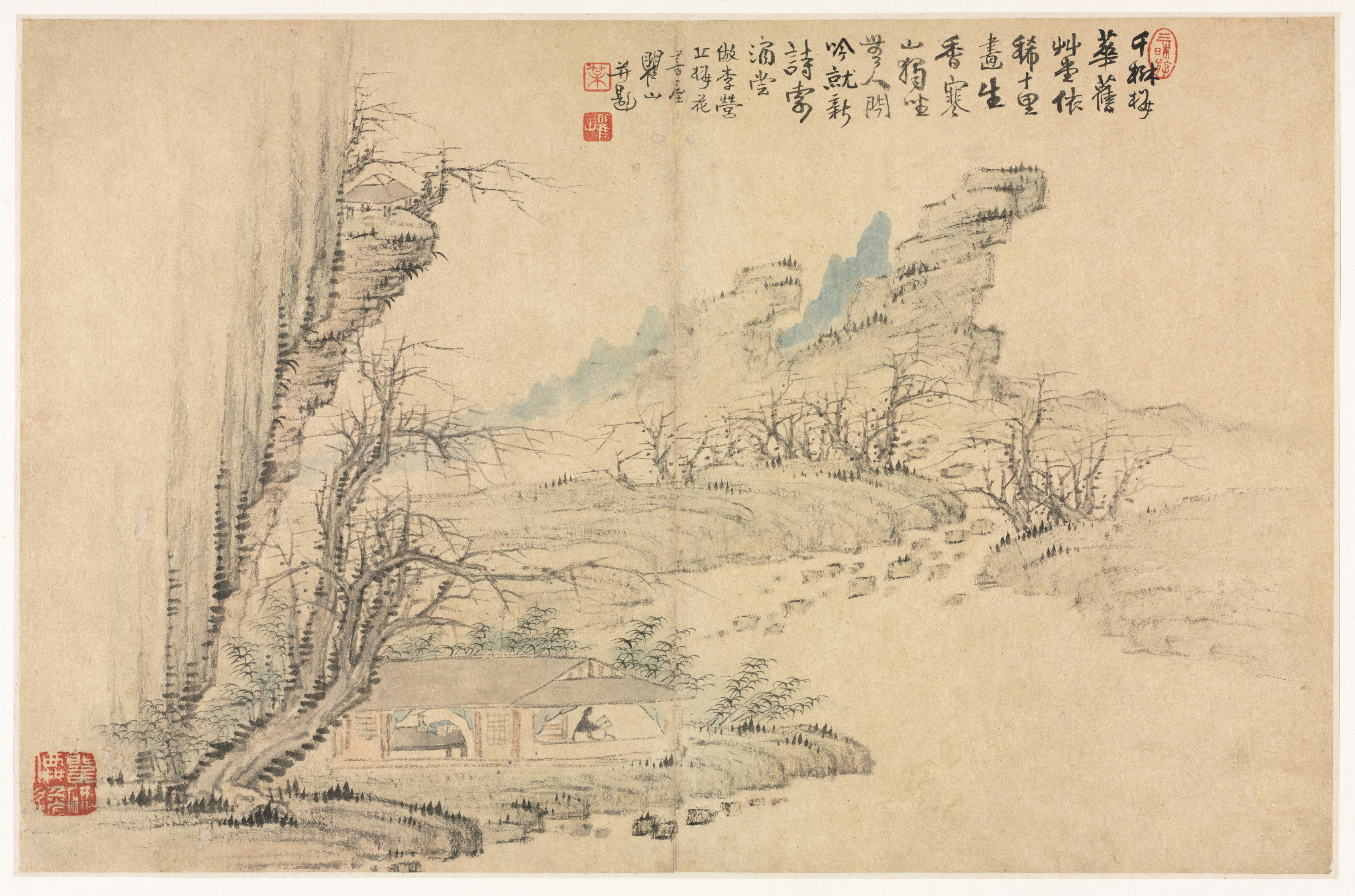 古画に倣った諸様式の山水図
