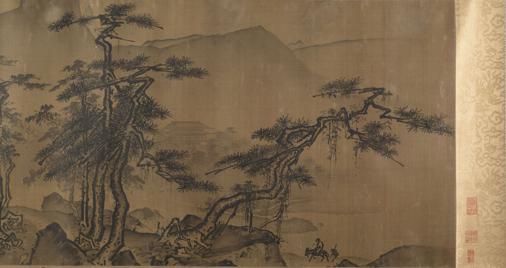 明・清時代 無名李源（偽作）夏貴作「江山清源絵巻」模倣 |風景