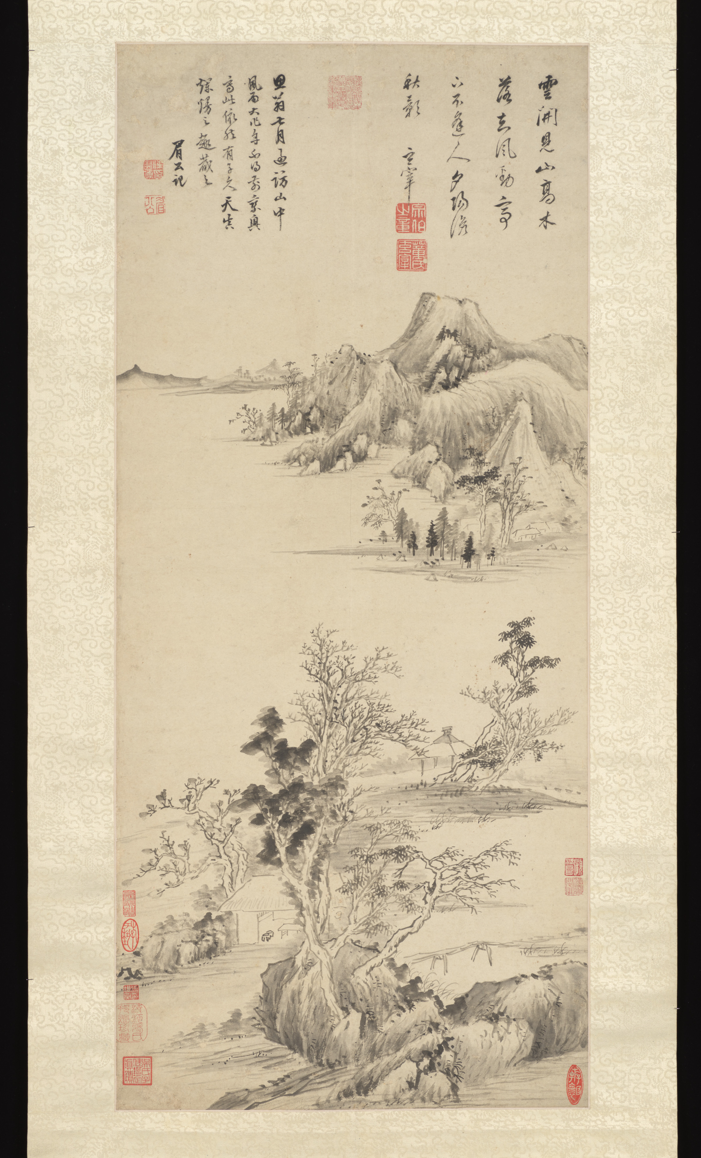 明代の董其昌秋山軸|秋山