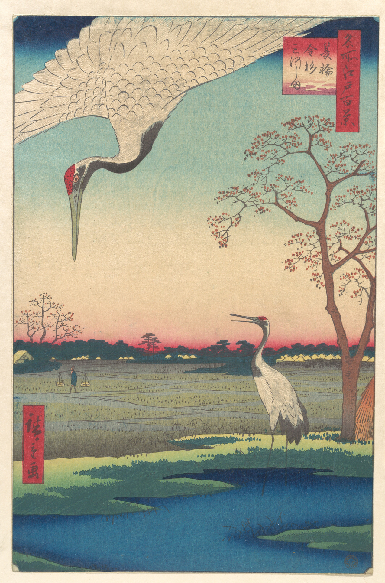 「名所江戸百景　蓑輪　金杉　三河しま」