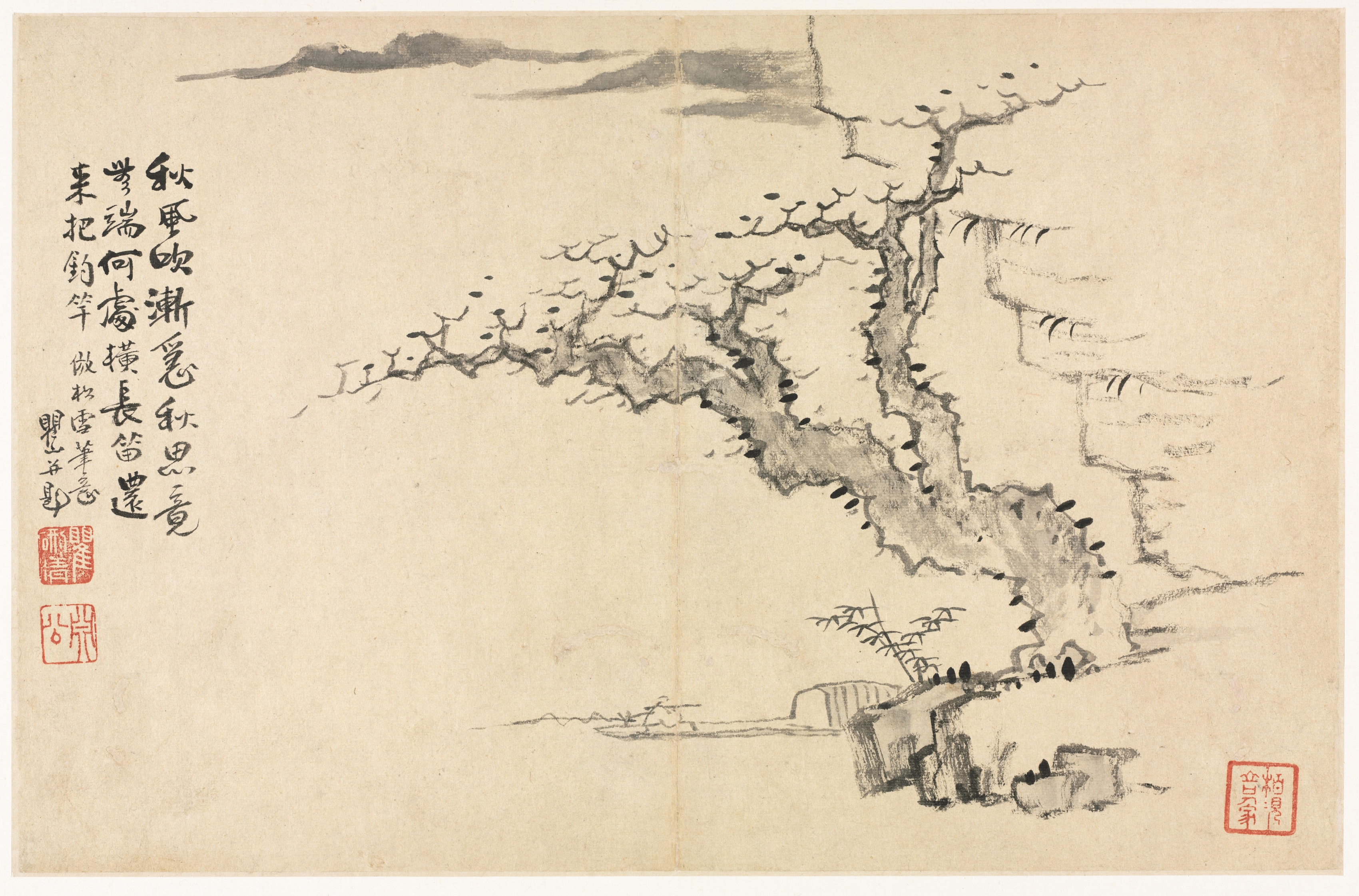 古画に倣った諸様式の山水図