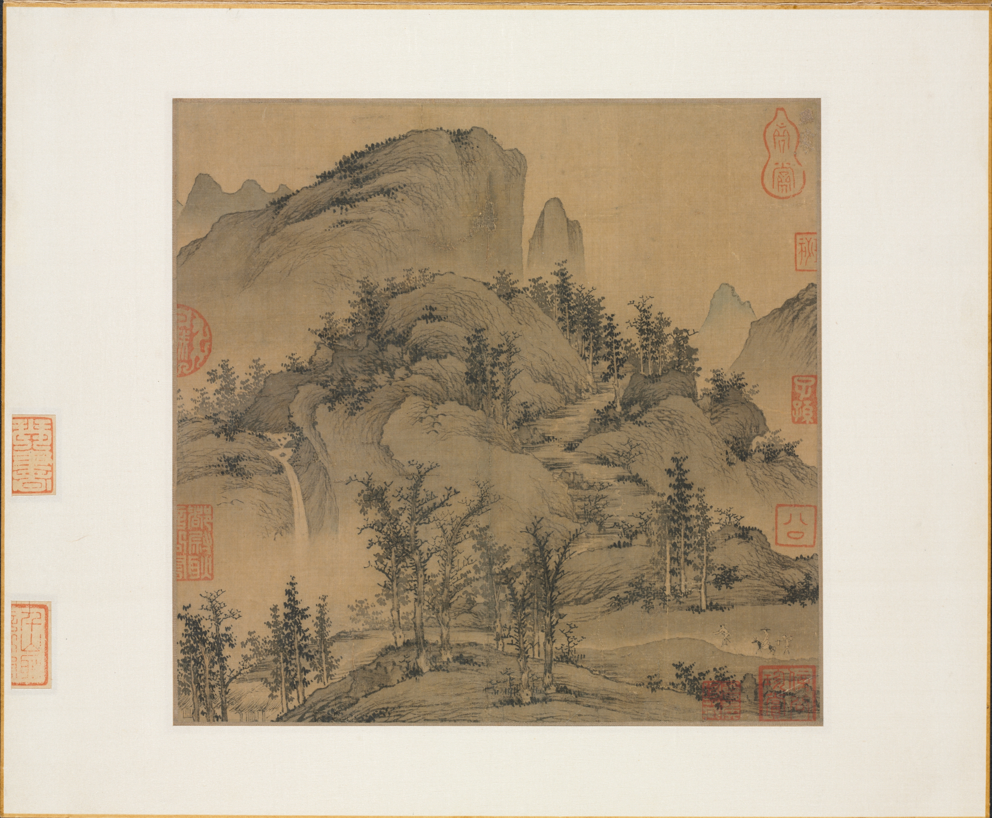 秋山行旅図