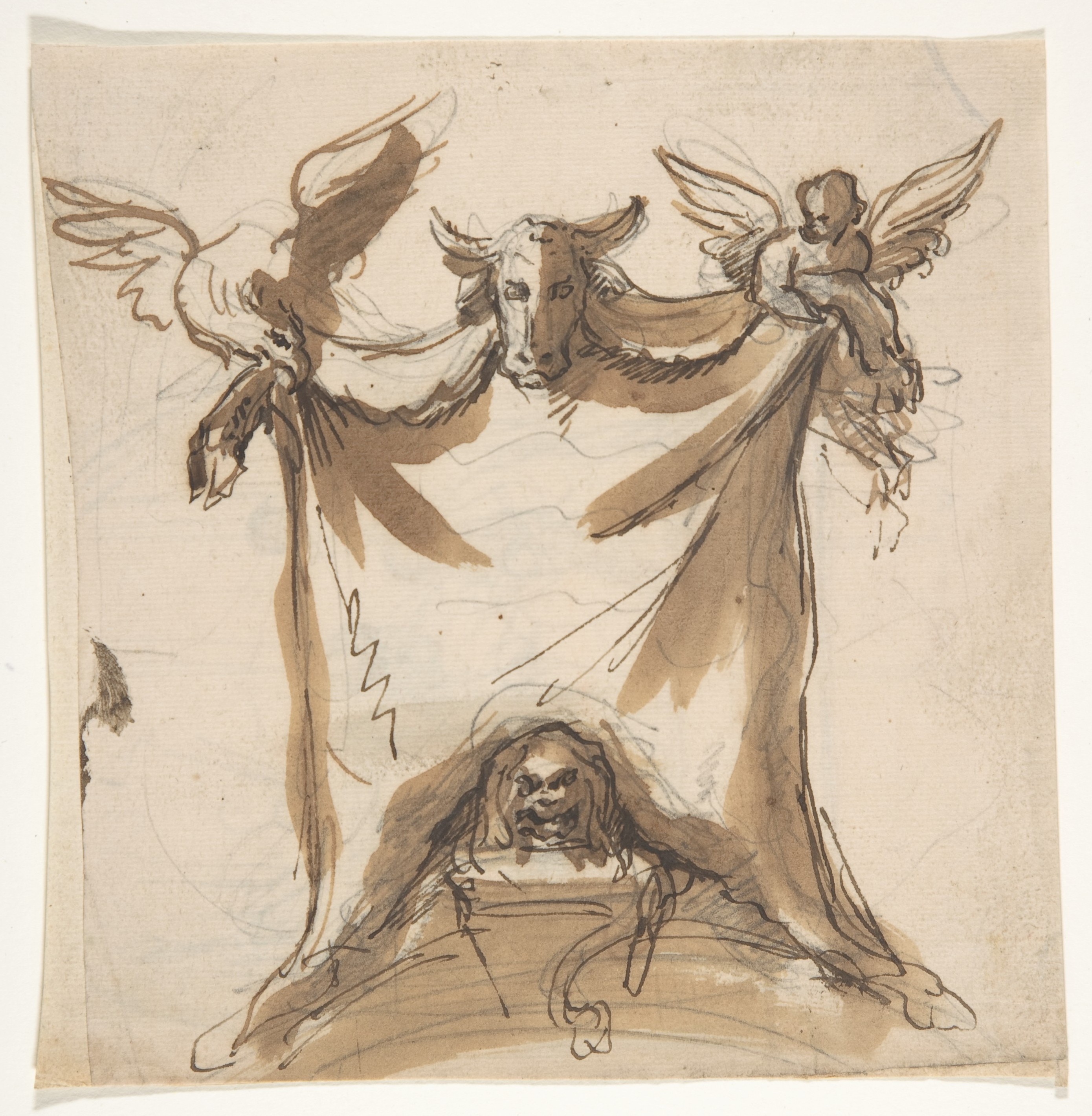 記念碑のデザイン。裏面: 建築スケッチ