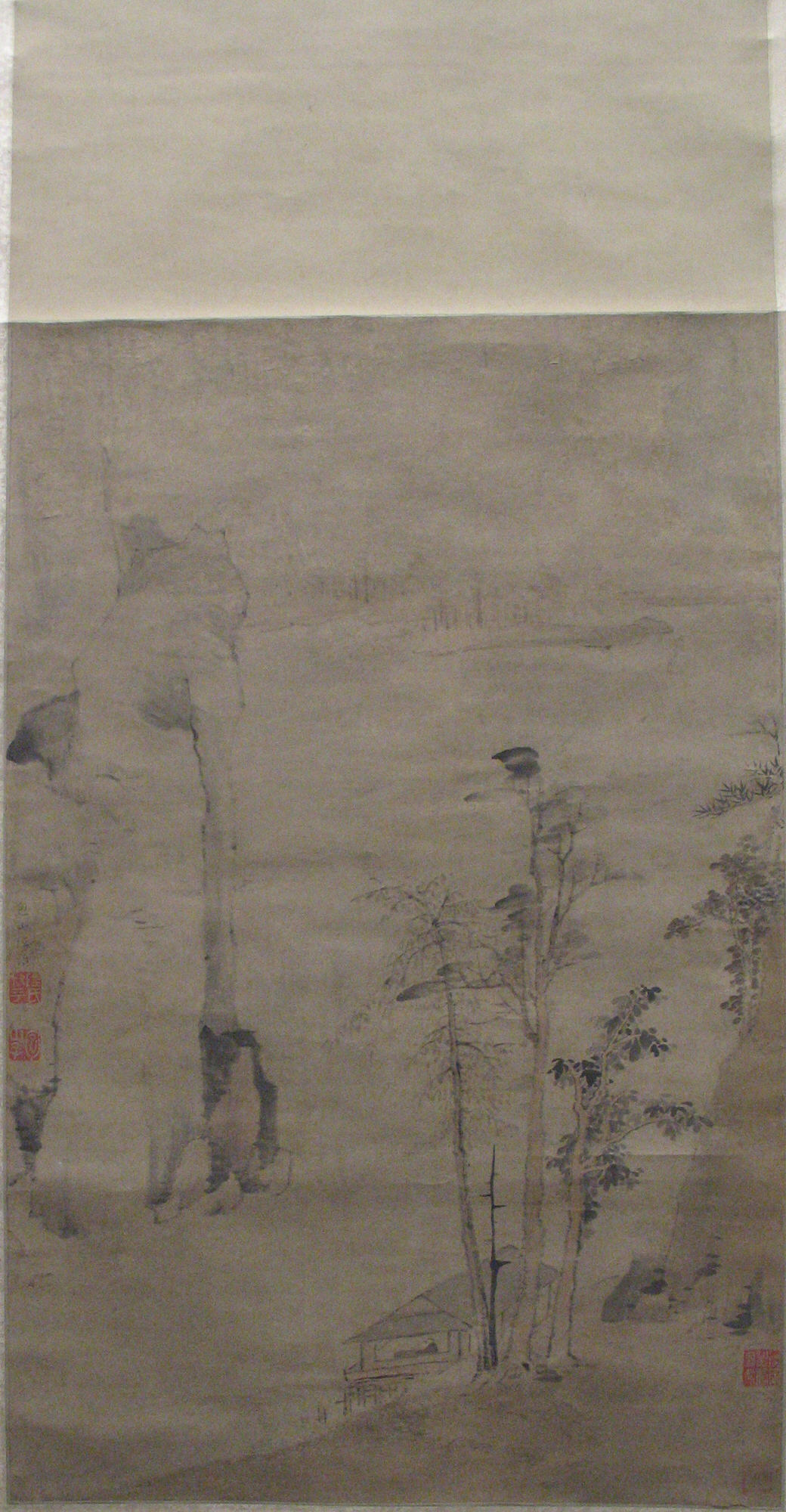 清朝匿名古伝 魯志秋林軸 |秋の木立