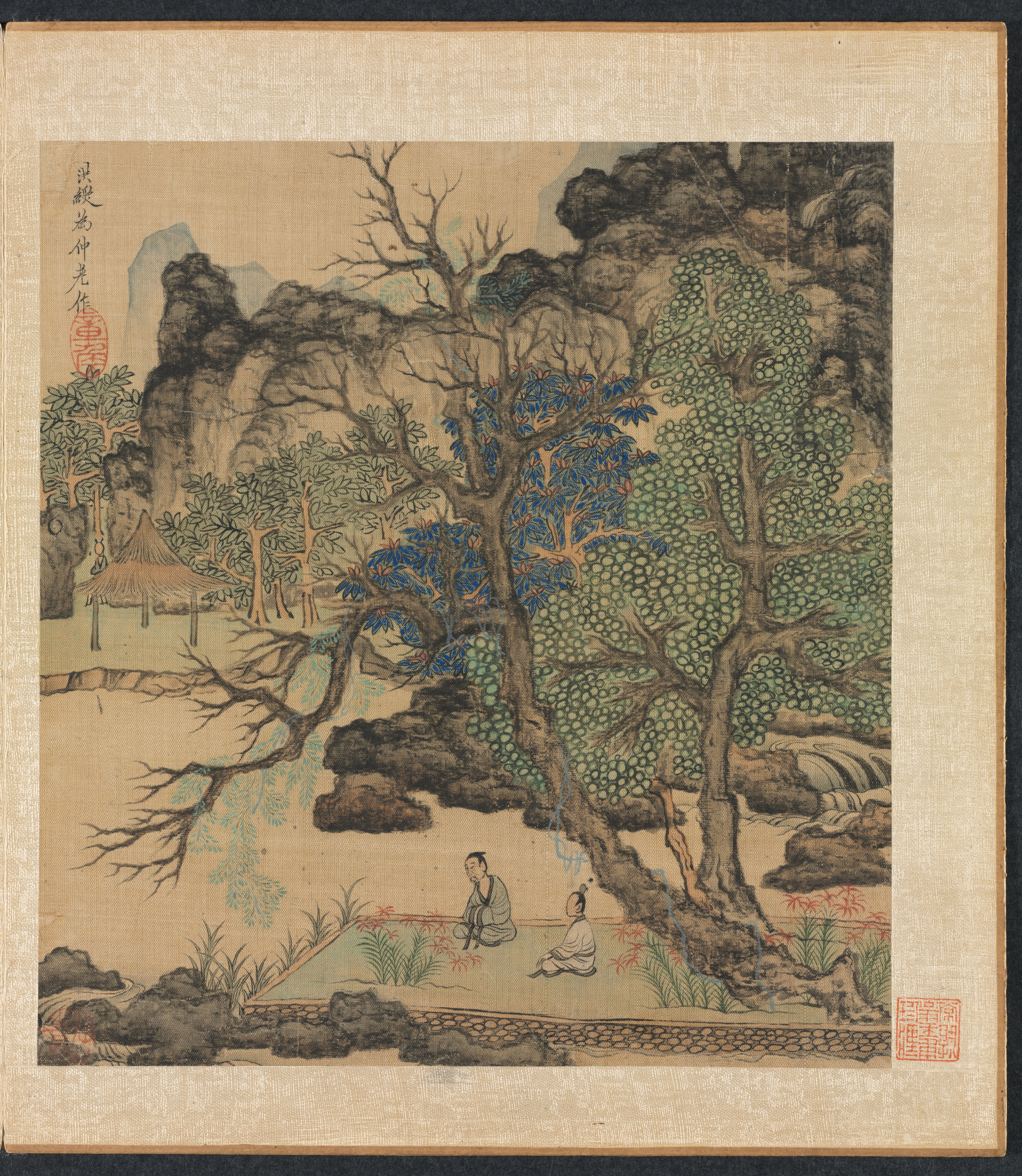 倣古画冊：庭園の文人たち