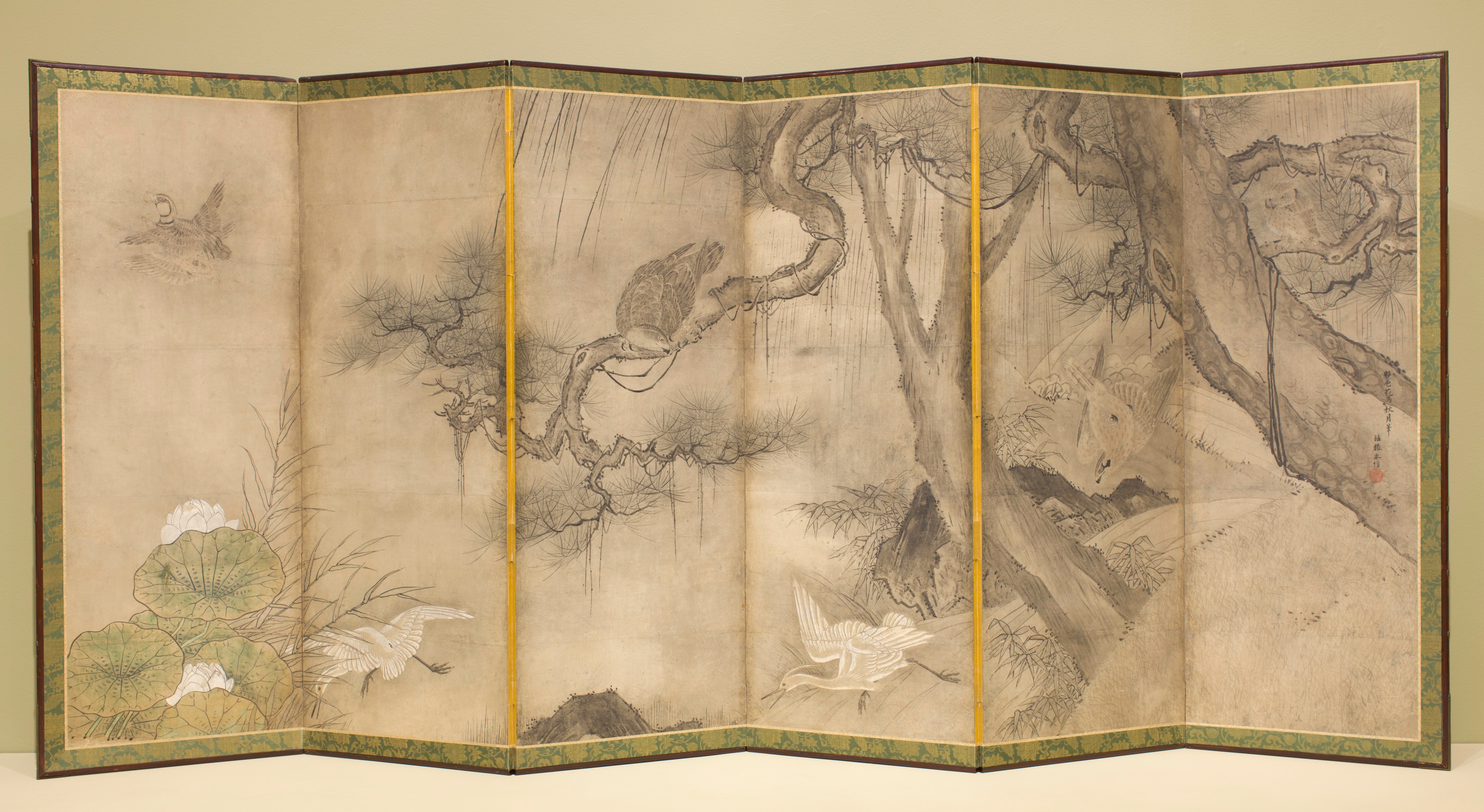 山水花鳥図（一対の右隻）