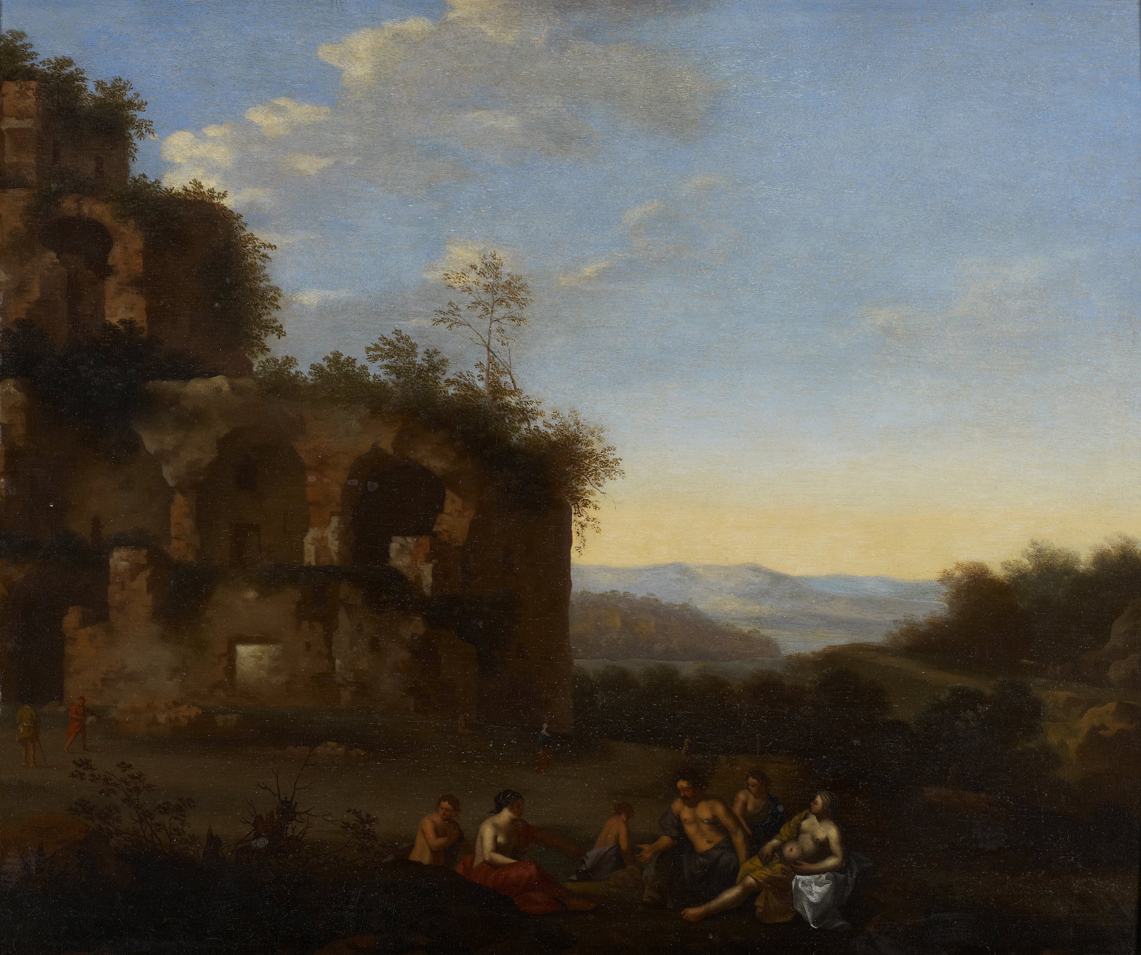 人物のあるイタリアの風景