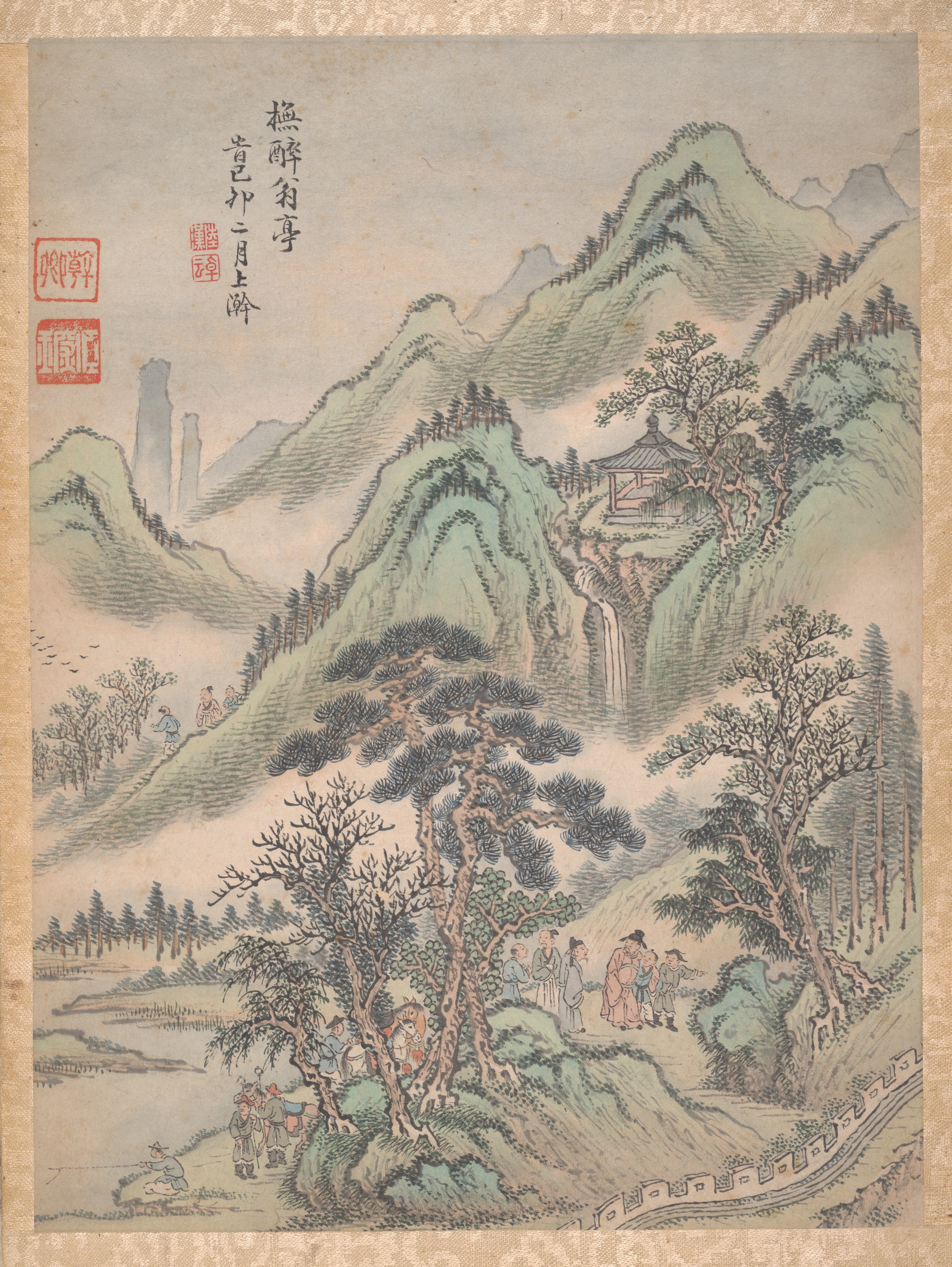 清代魯漢山水八巻巻|八景