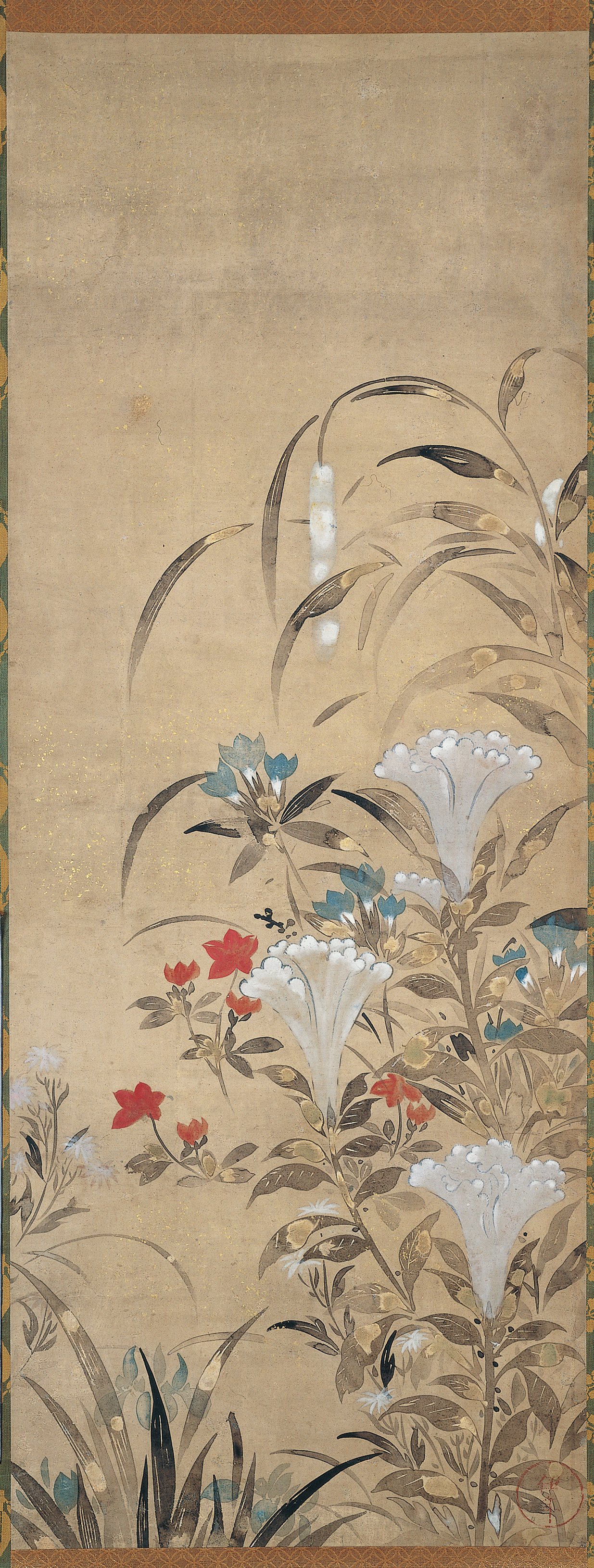 秋の花（「夏秋花卉図」一対の左隻）