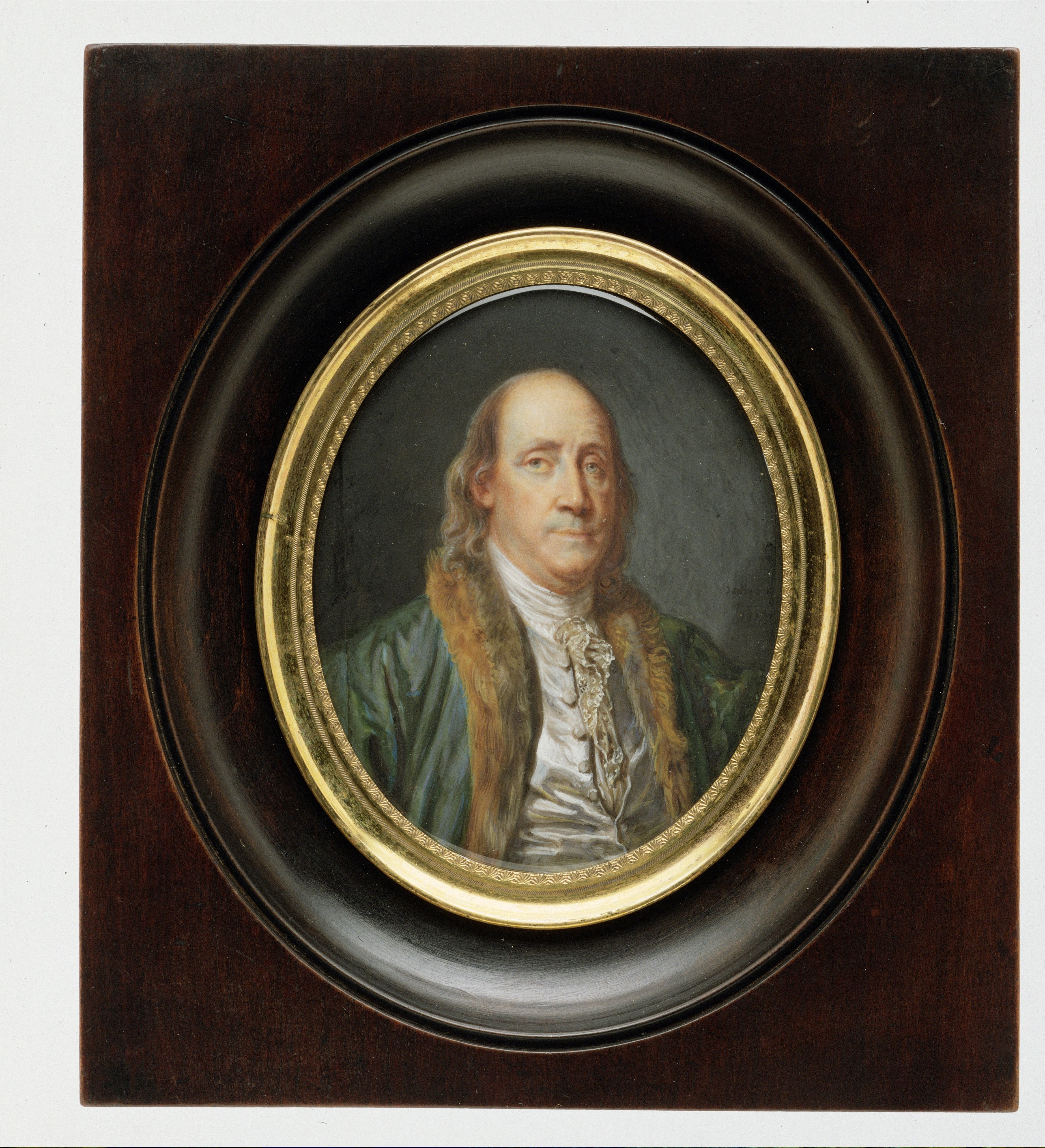ベンジャミン・フランクリン（1706–1790）（グルーズの1777年の絵画に倣って）