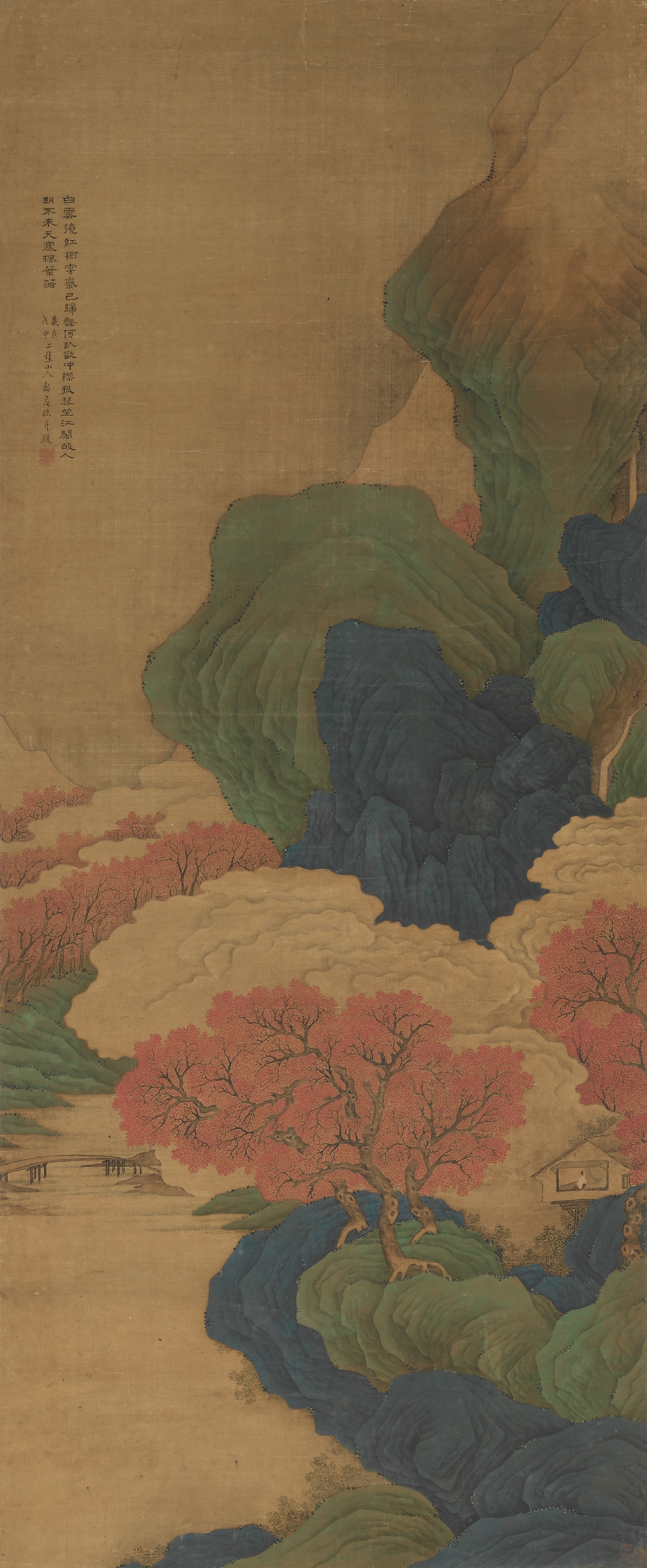 白雲紅樹図
