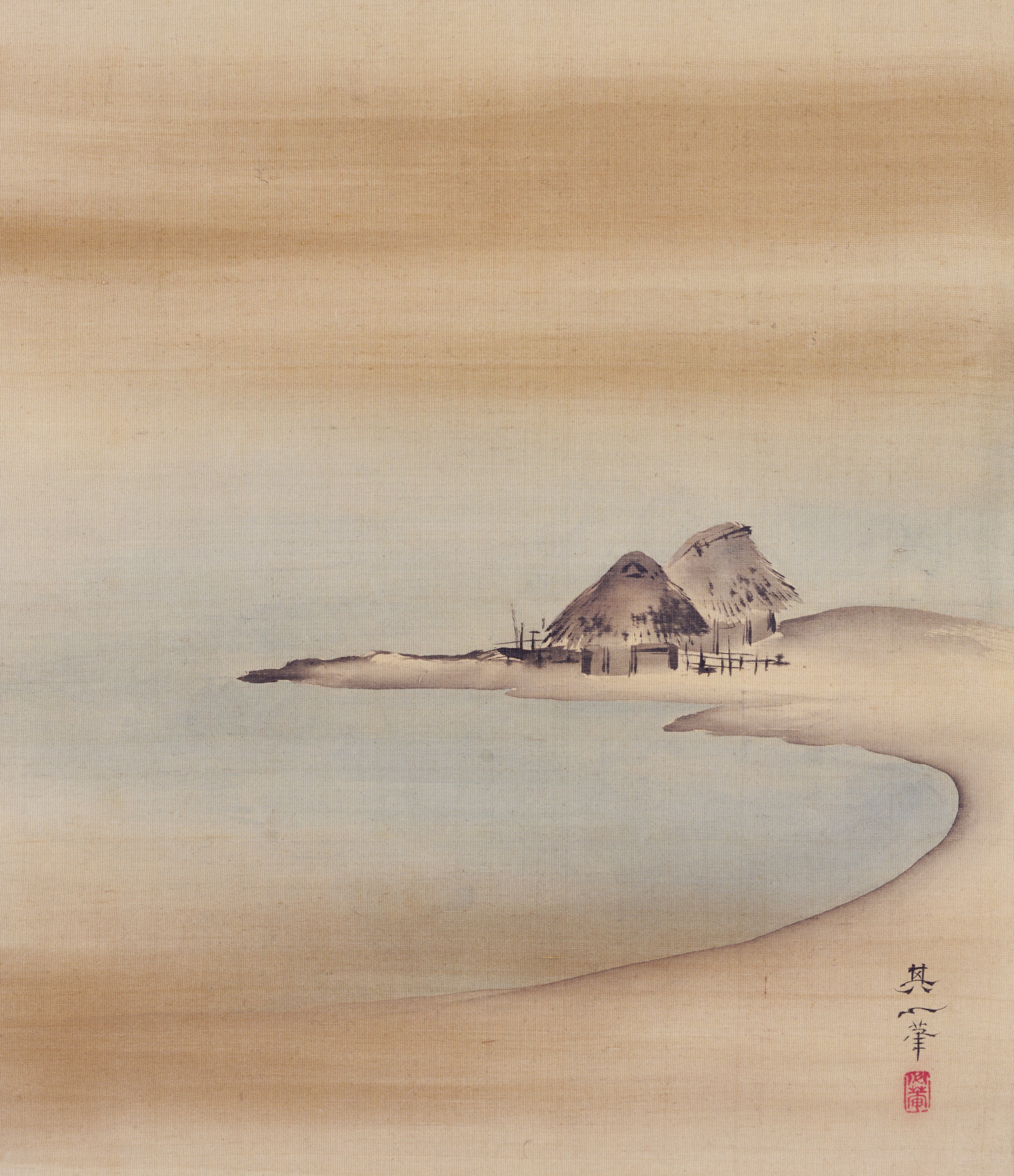 草庵（「三夕図」三幅対の右幅）