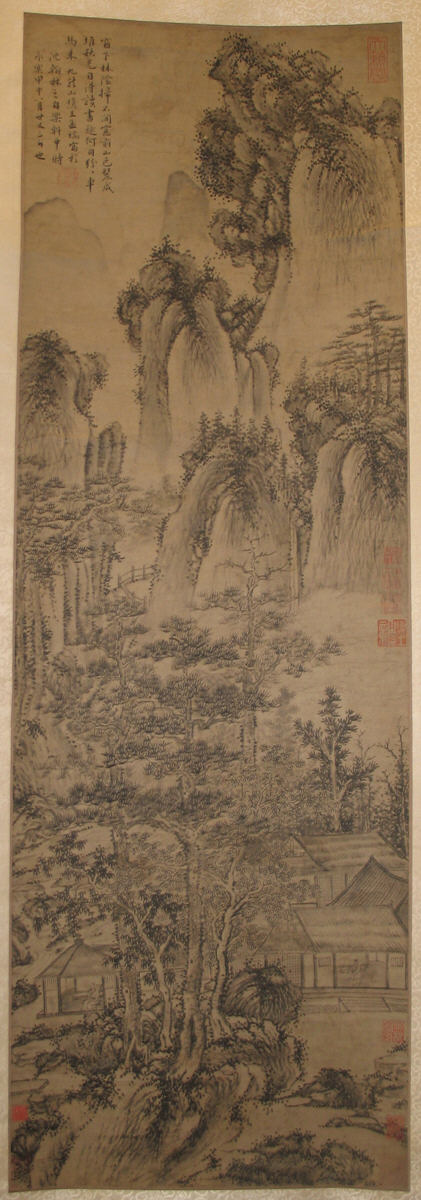 明朝無名後王府秋窓読書絵巻 |風景