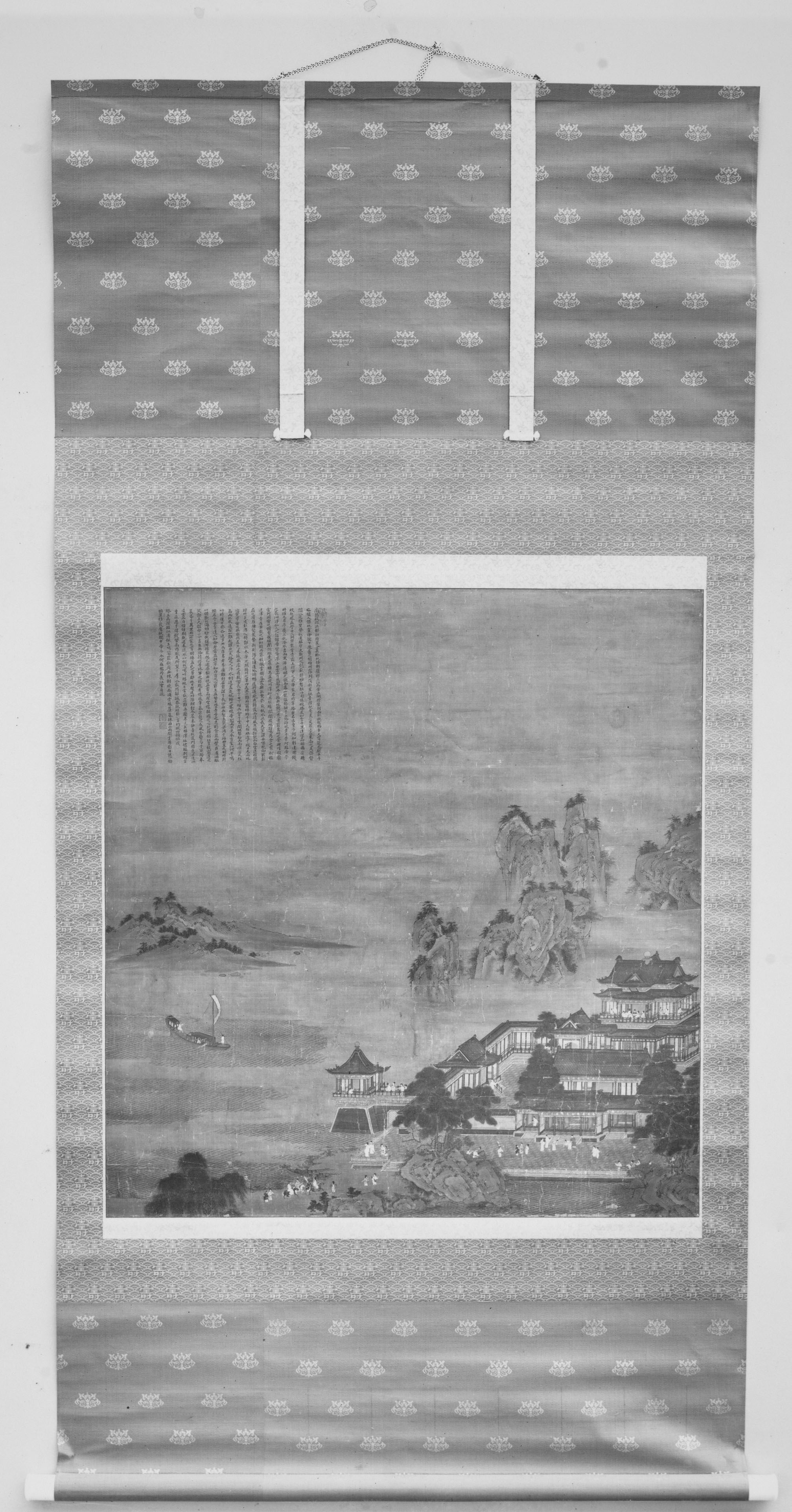 明代の秋英堂宮殿の匿名の伝記写真軸 |唐の宮殿