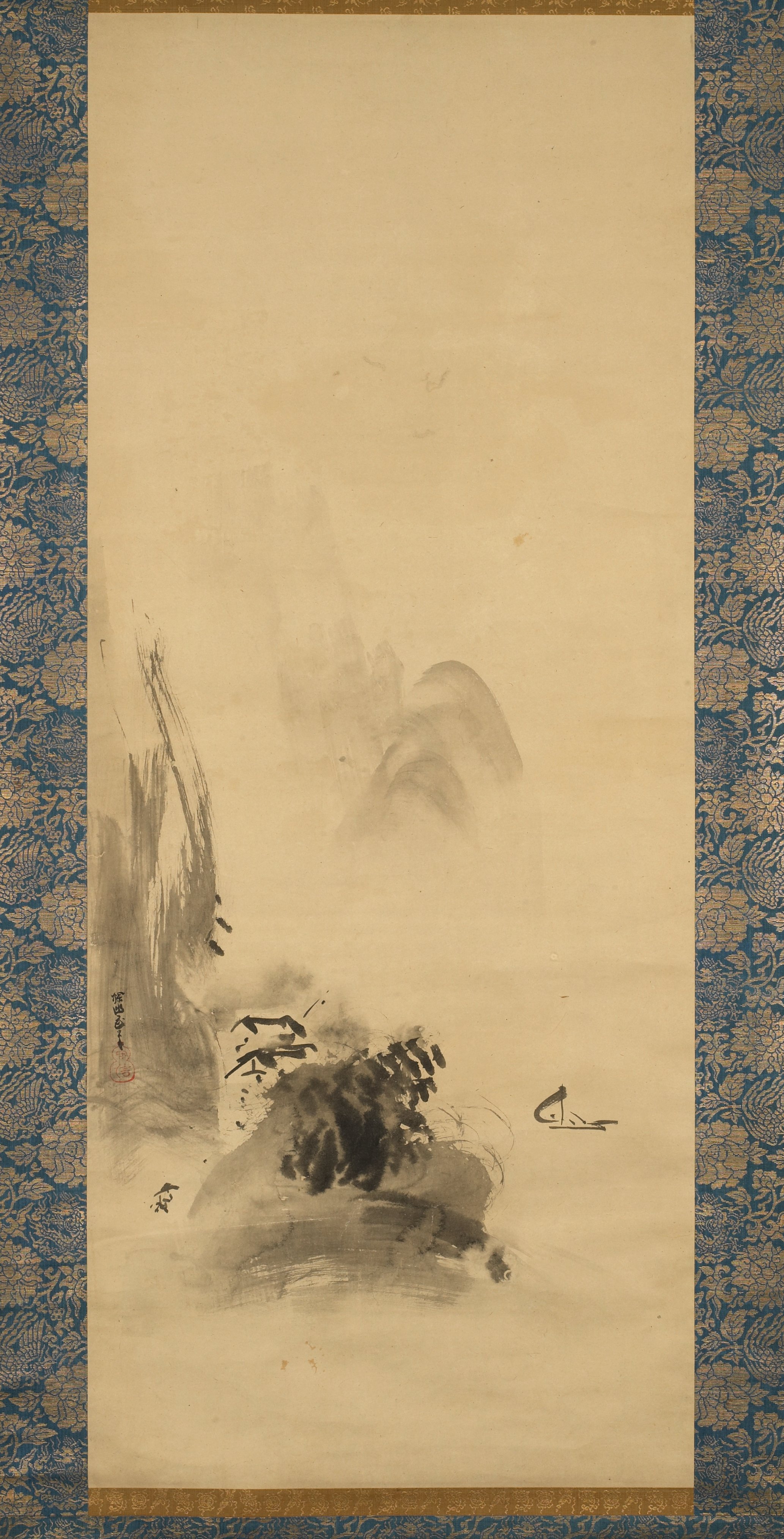 山水（「白衣観音・山水・虎図」三幅対のうち）