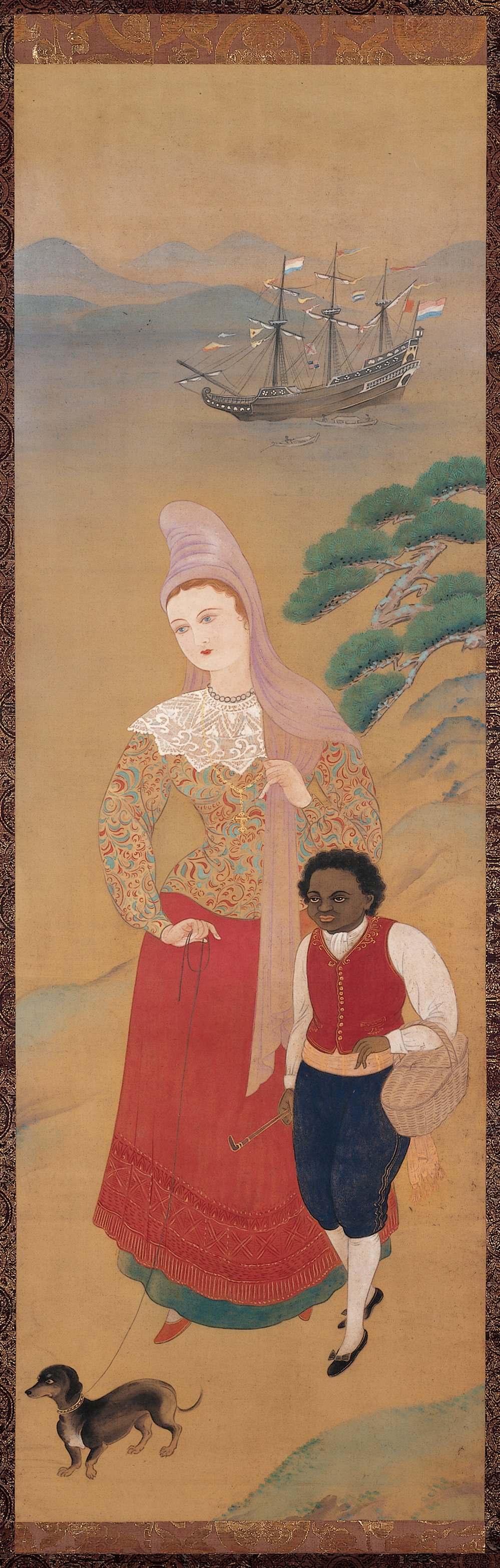 召使いを伴うオランダ人女性