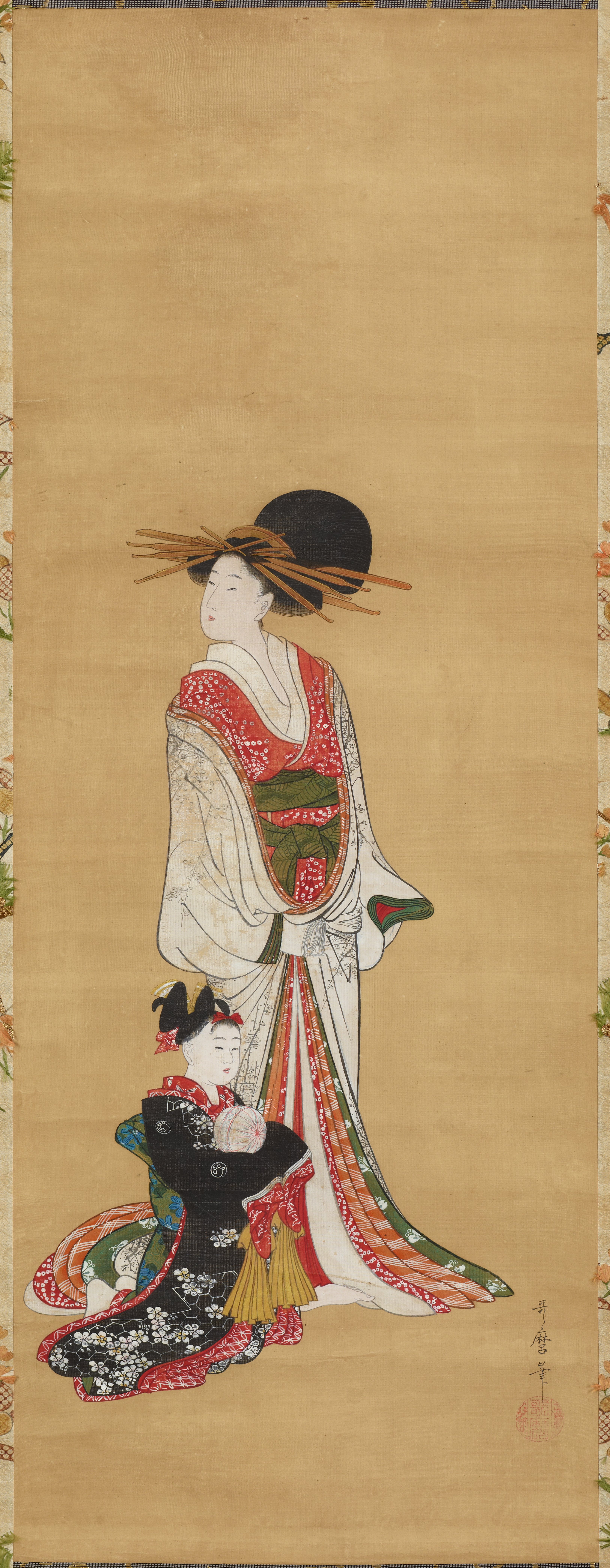遊女と禿の立姿