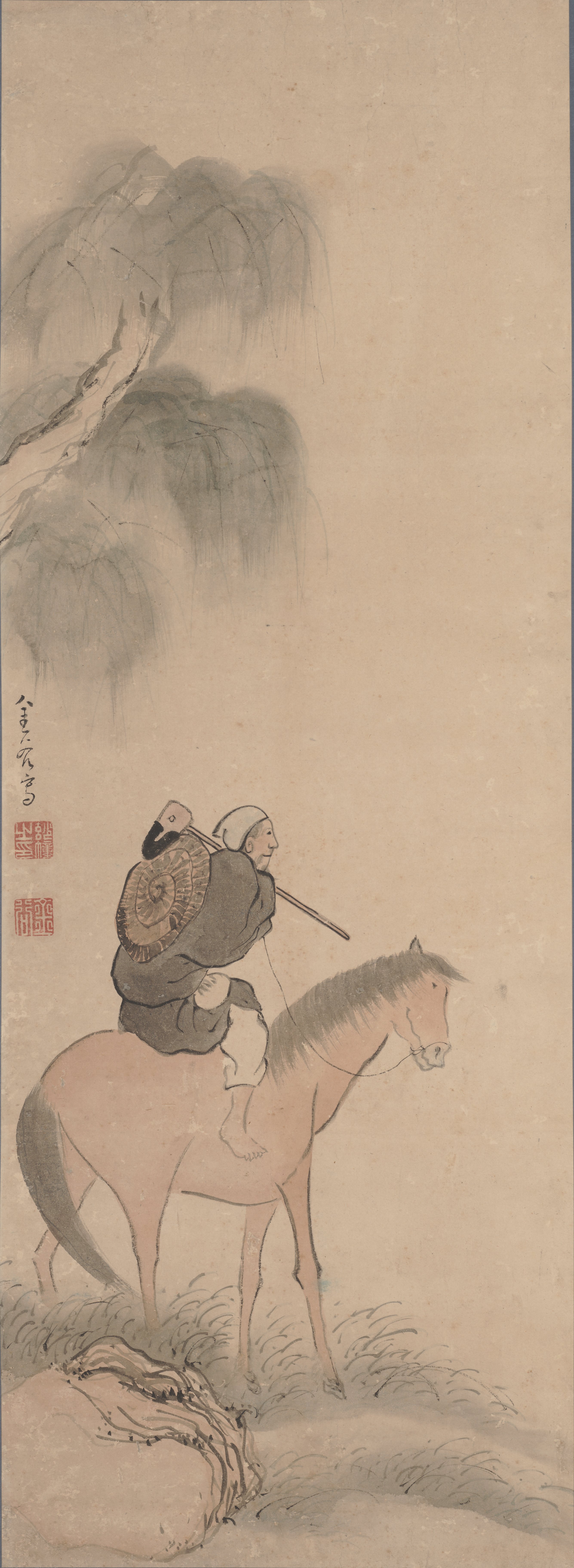 馬に乗る農夫