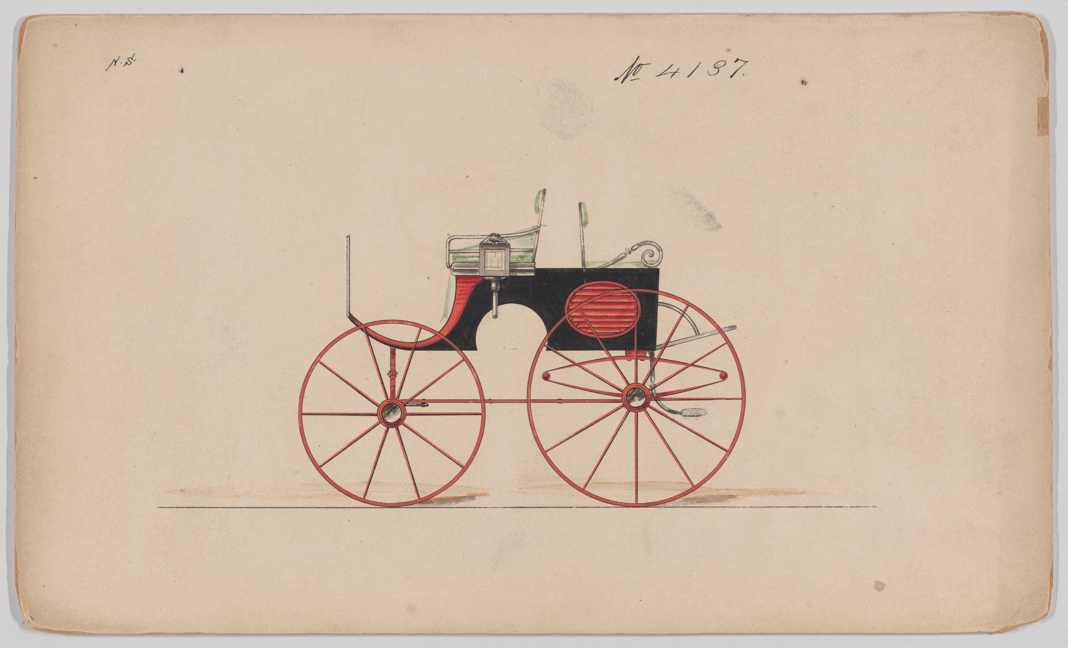 ドッグカート（二輪馬車）または二輪車用のデザイン、No. 4137