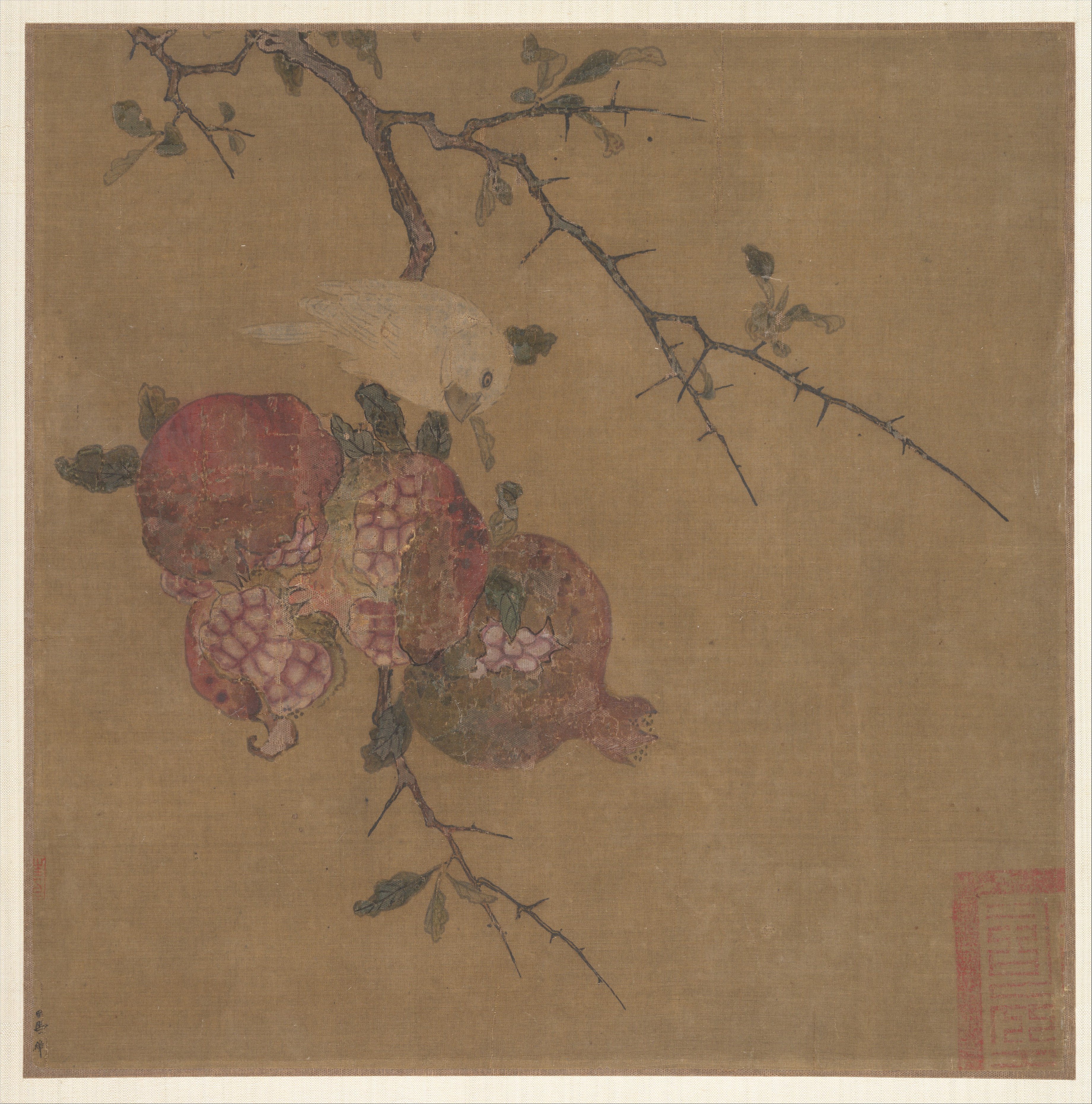 石榴白鳥圖（傳馬麟）