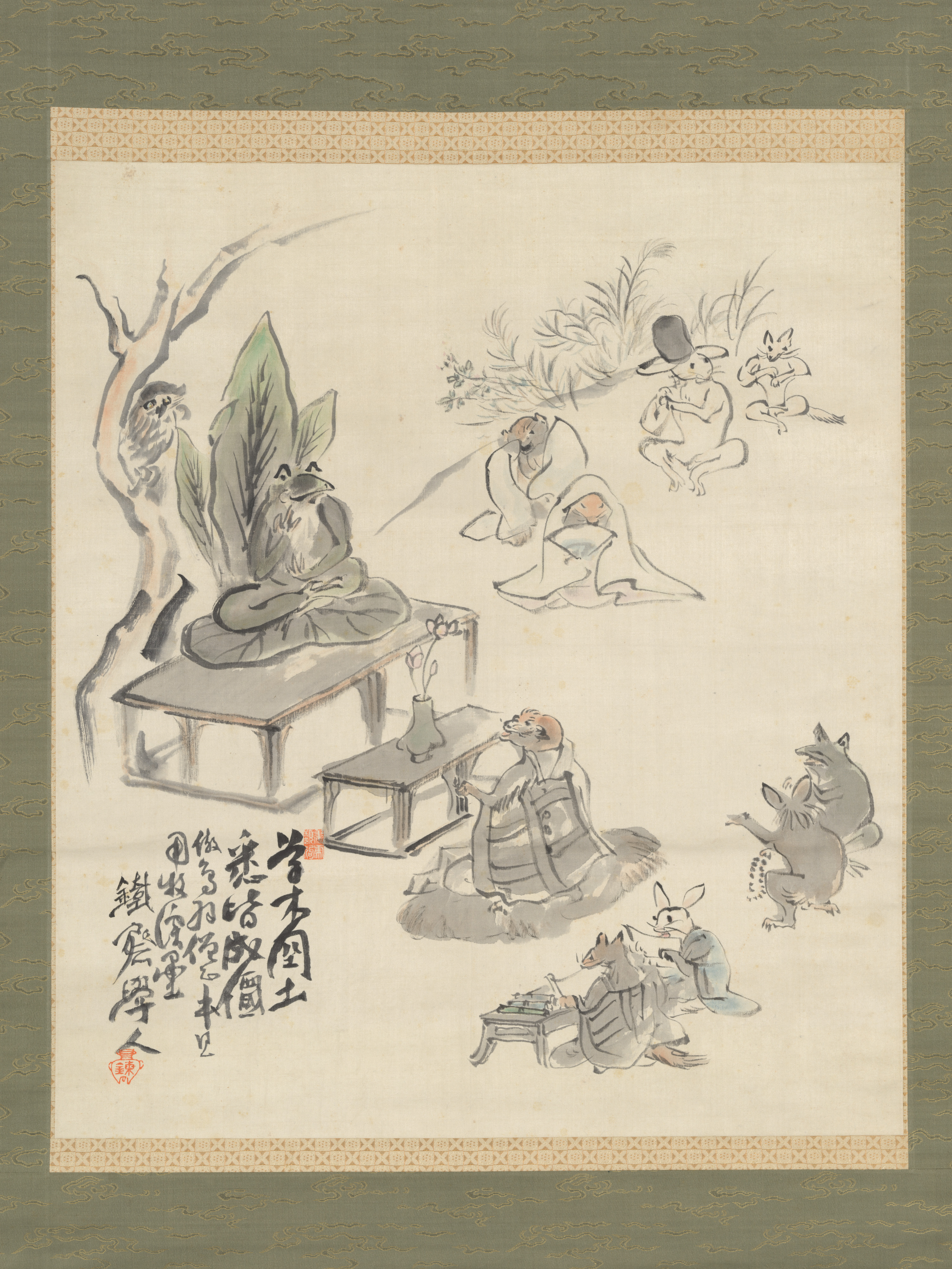 鳥獣戯画の場面