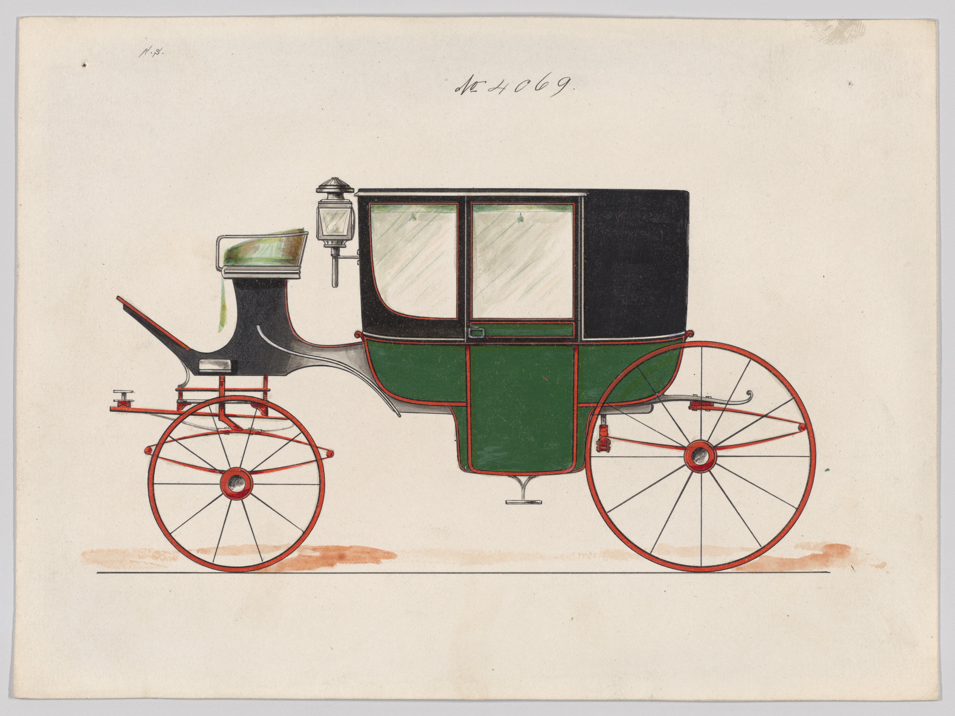 ガラスパネル馬車のデザイン、No. 4069