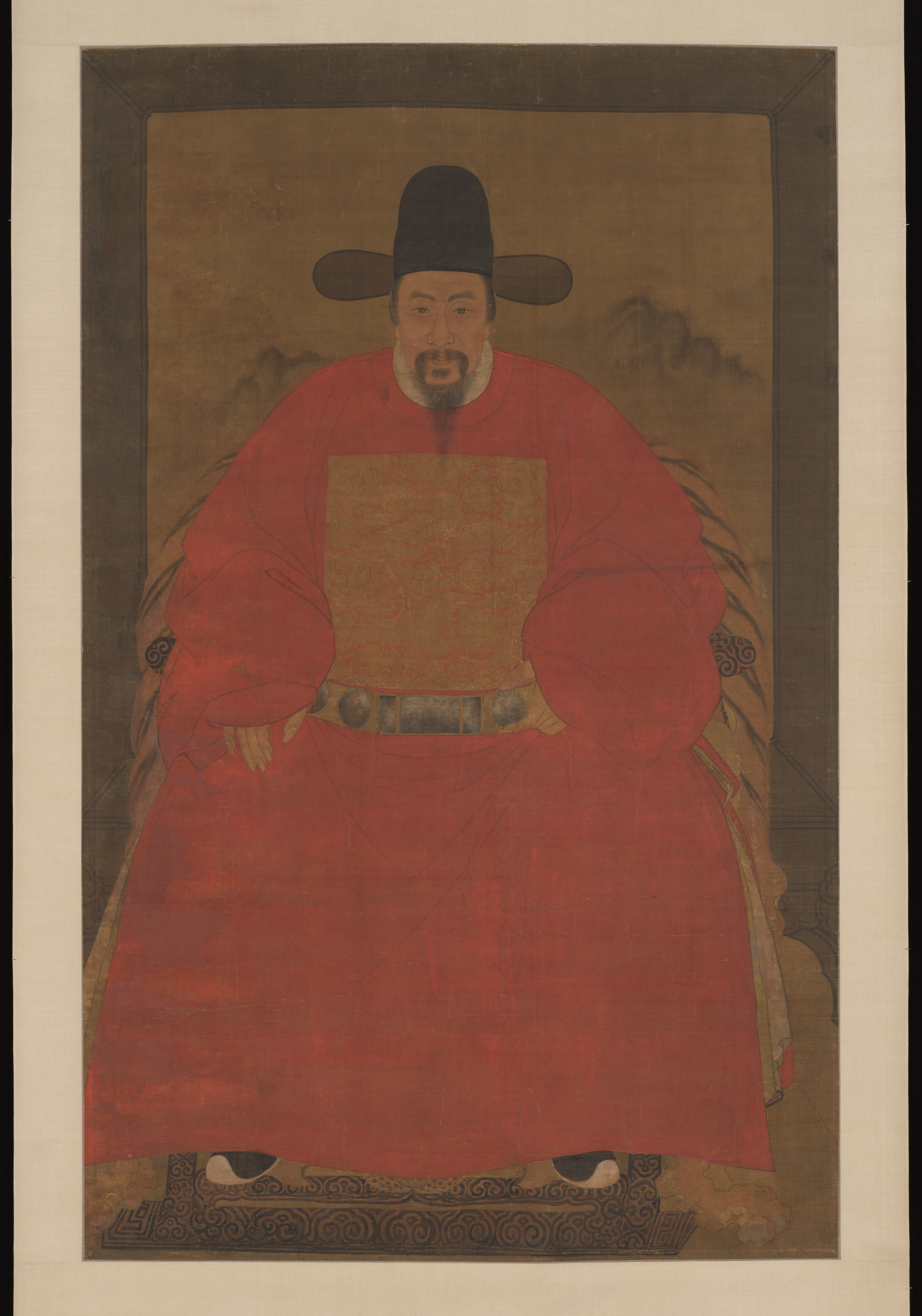 明代の匿名の紳士の肖像画 | 鏡紳士の肖像