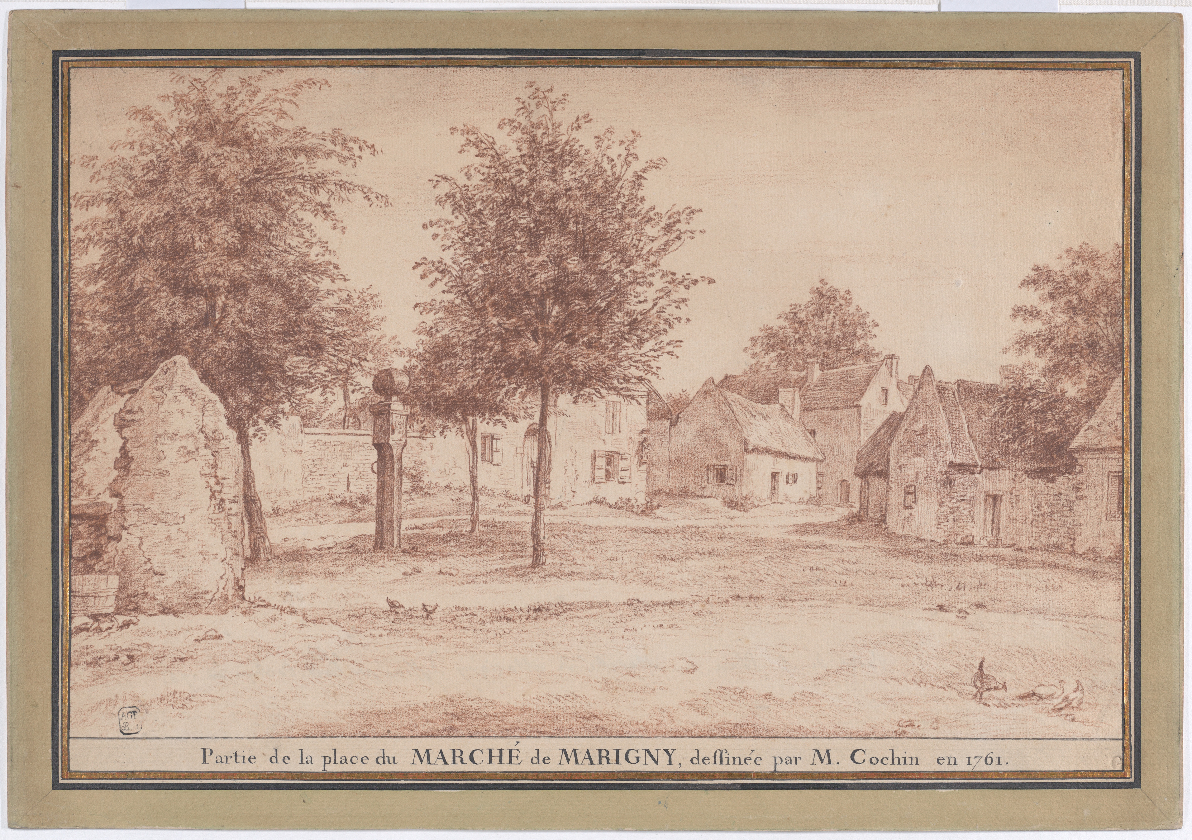 マリニー村の市場（Partie de la place du Marché de Marigny）