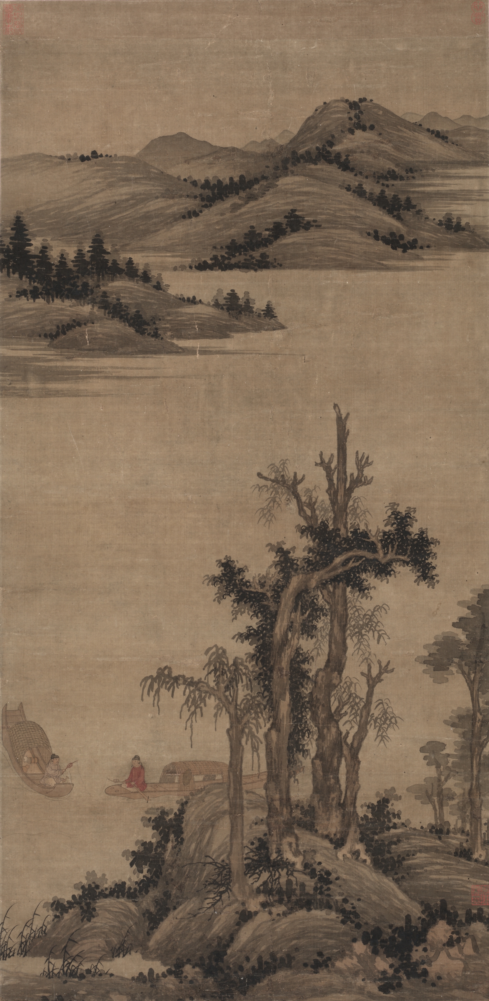 渓山漁隠図