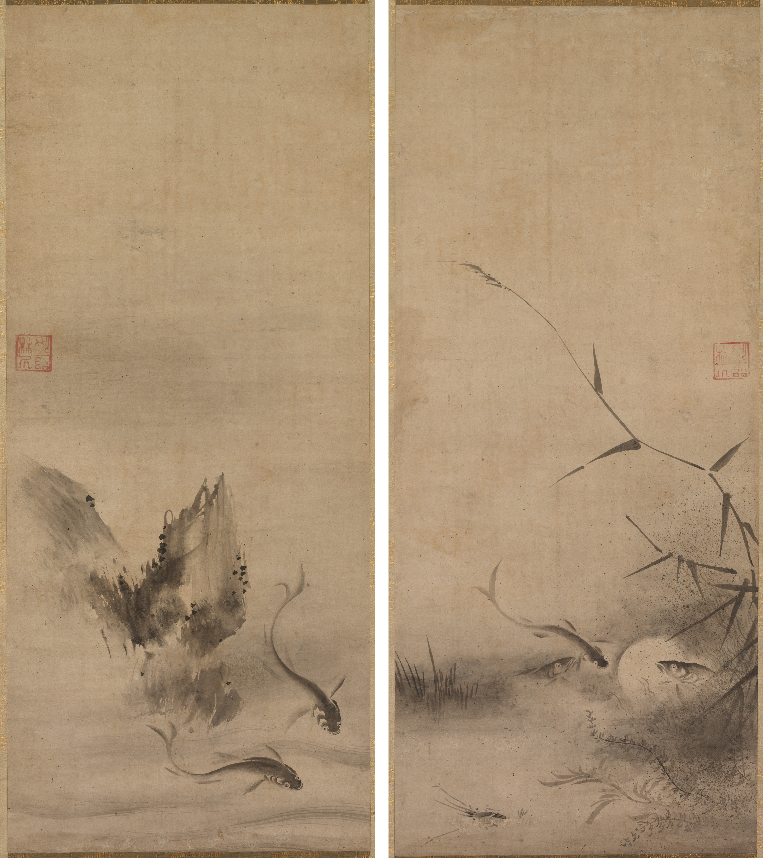 魚石図・魚藻図