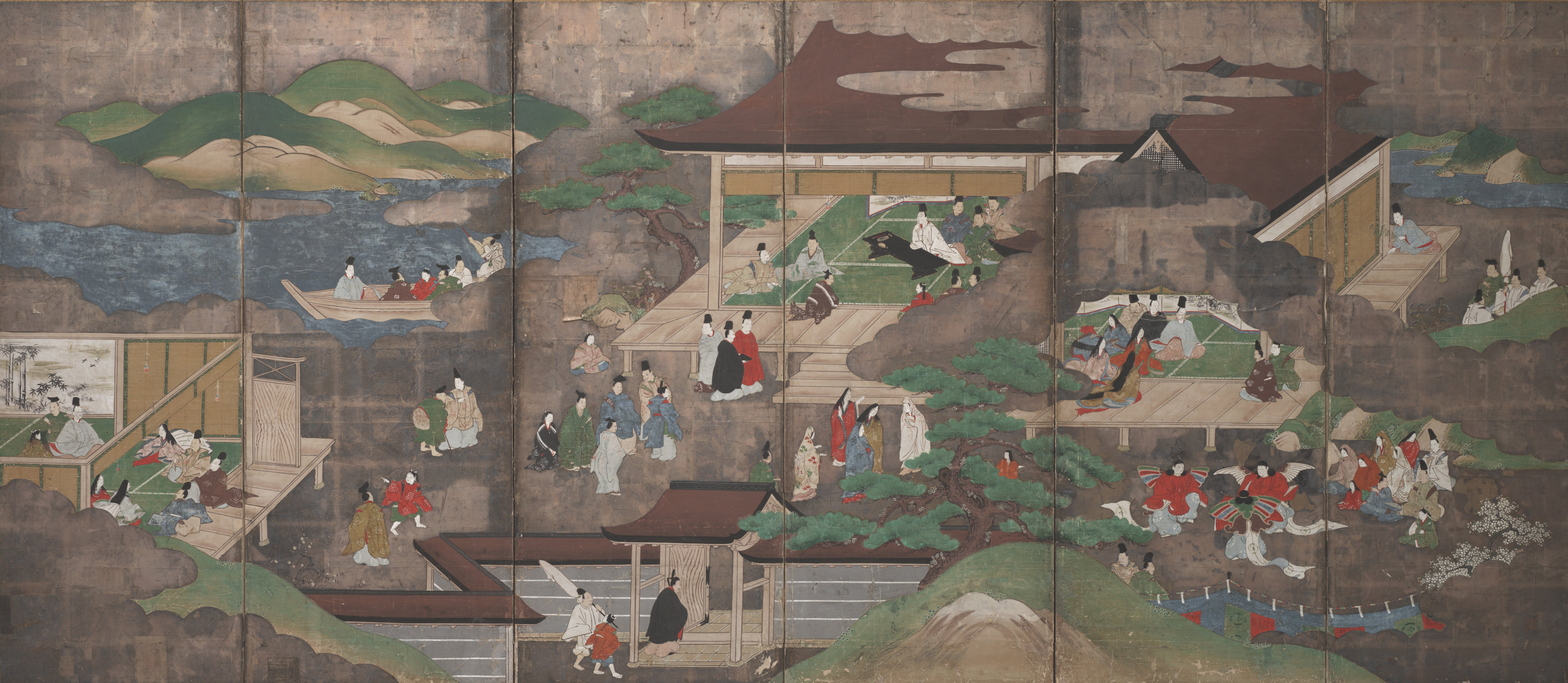 銀地源氏物語図（一対の右隻）