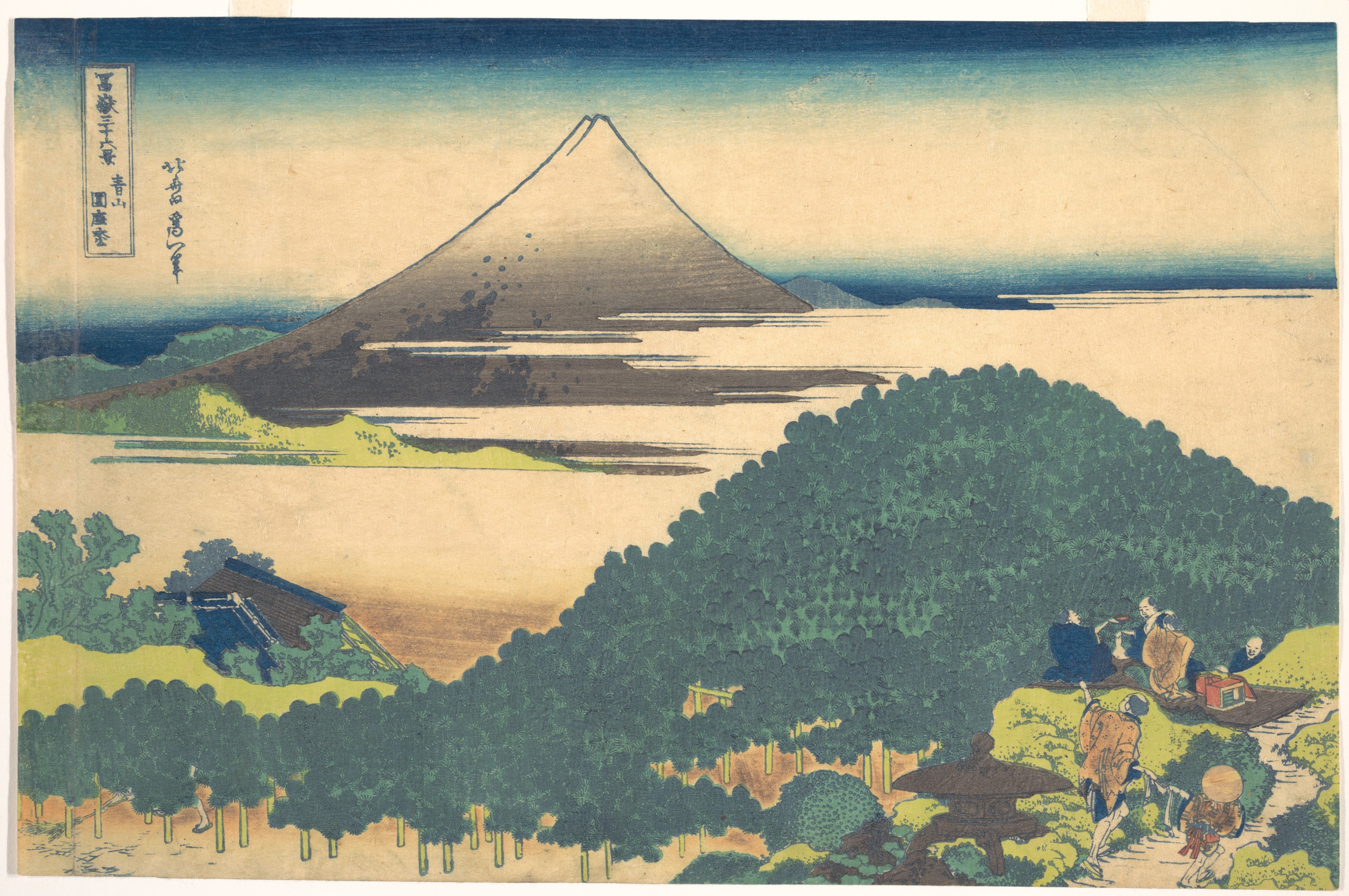 富嶽三十六景「青山座布団の松」
