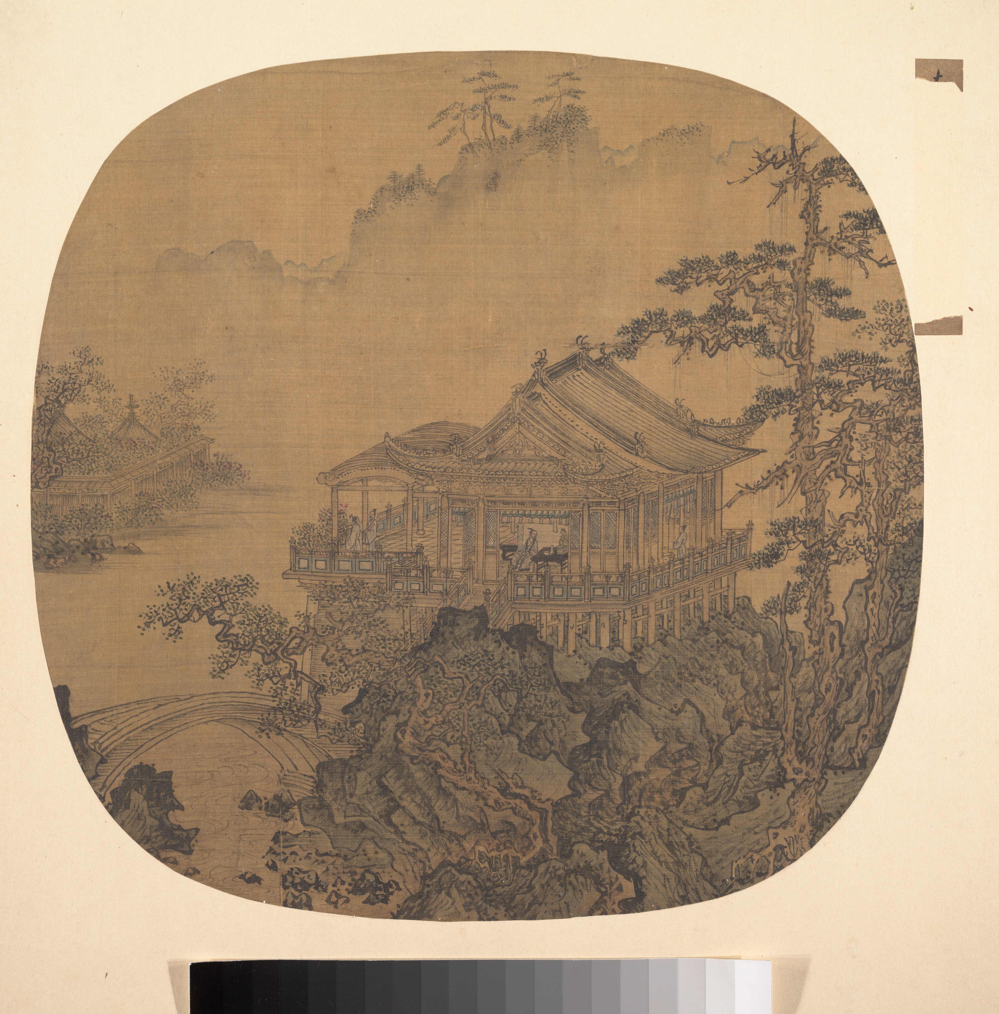 明？李松の匿名の古い伝記 西山扇のパビリオンの絵 |池の上のパビリオン