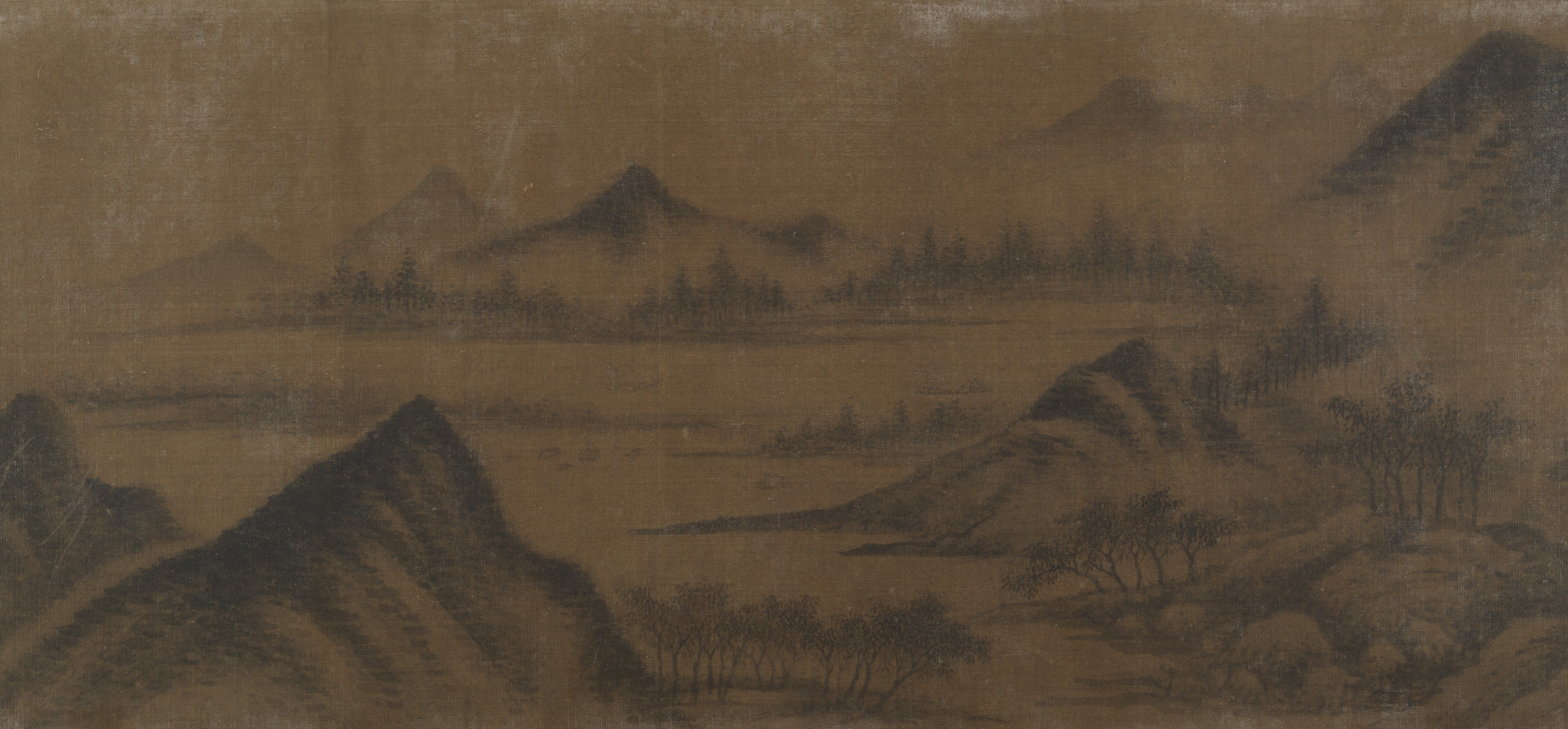 清朝無名美符（偽版）雲山画巻 |山の風景
