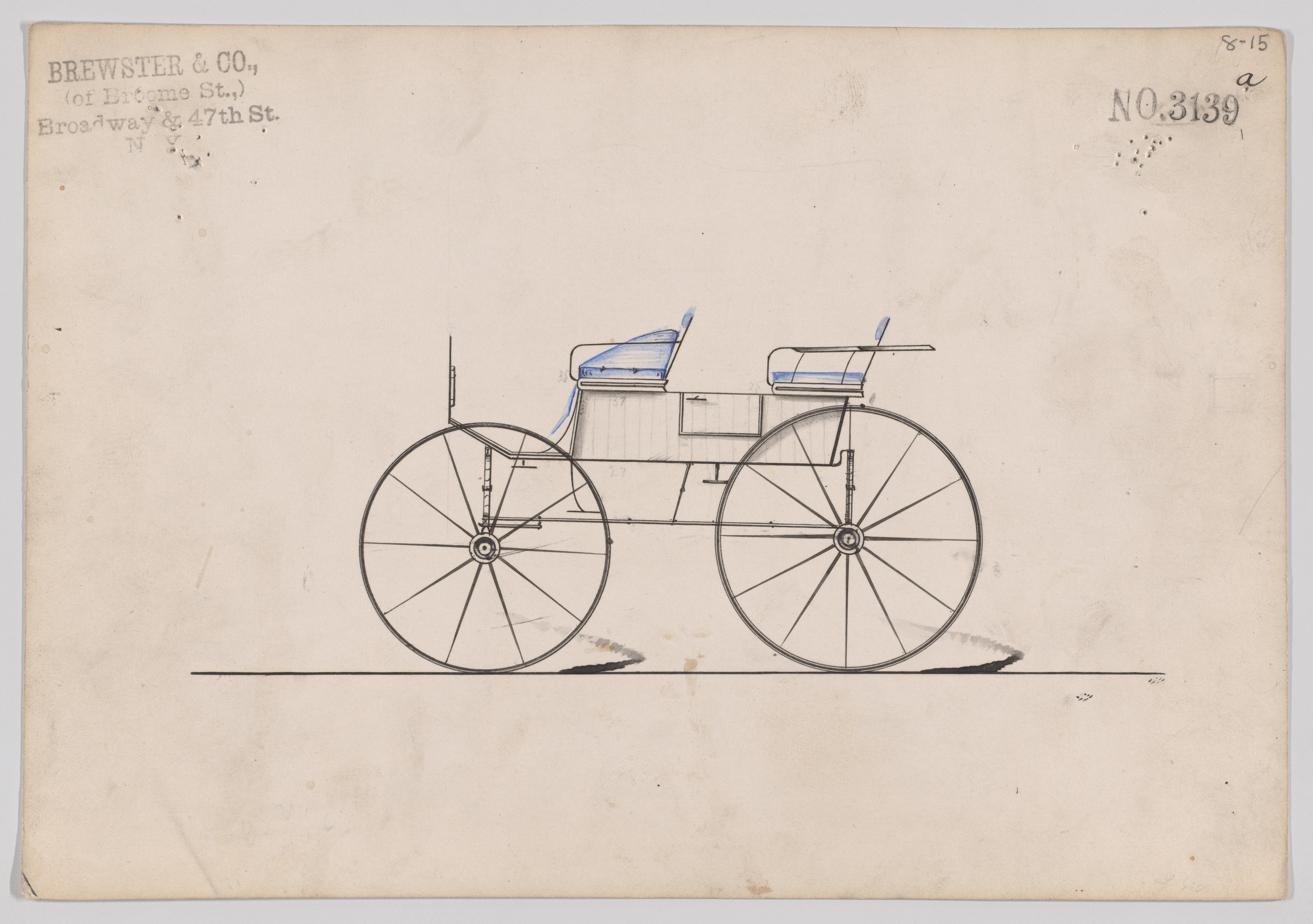 4人乗りフェートン用デザイン、トップなし、No. 3139a