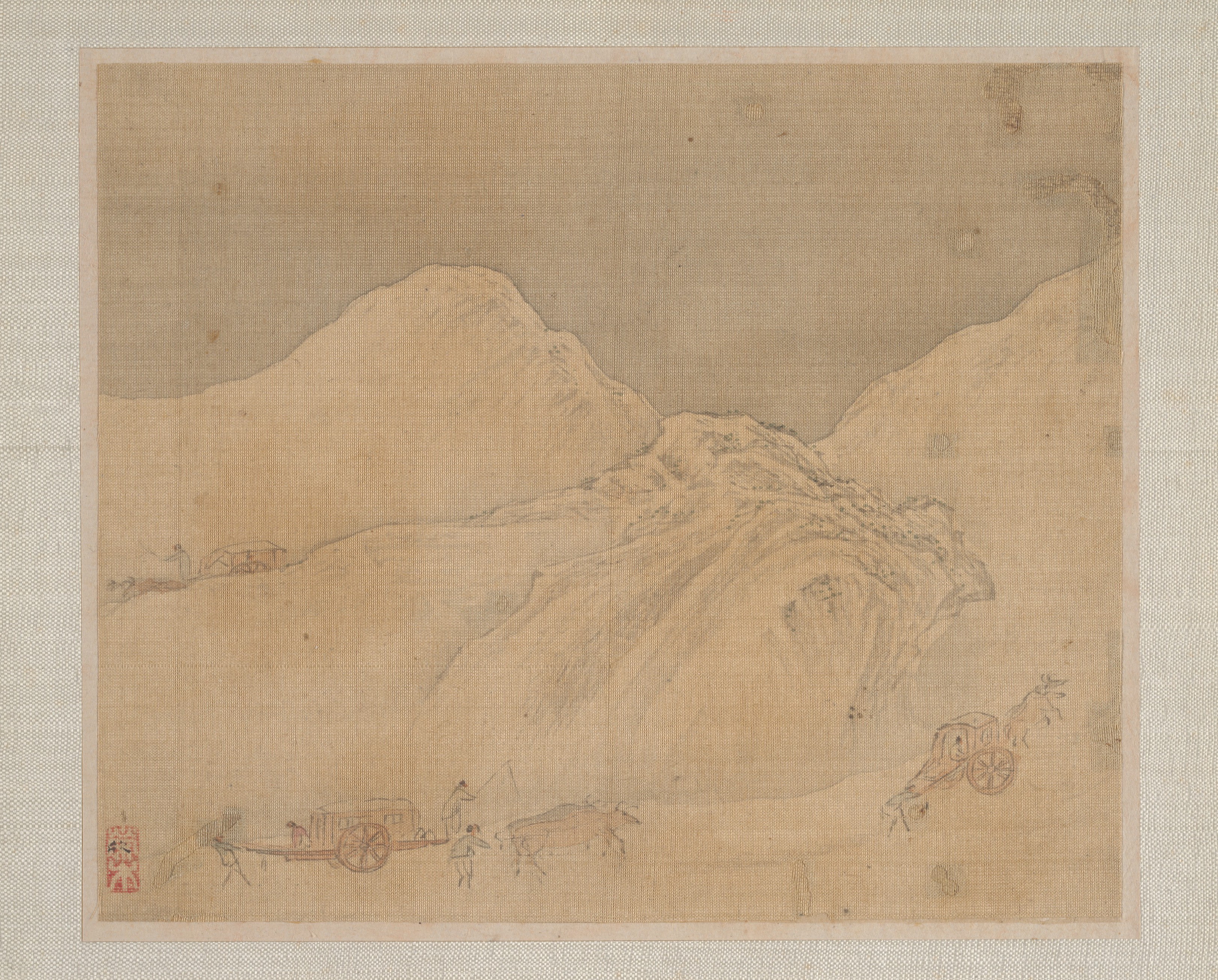 清朝の葉信のシルク上の風景イラスト|風景