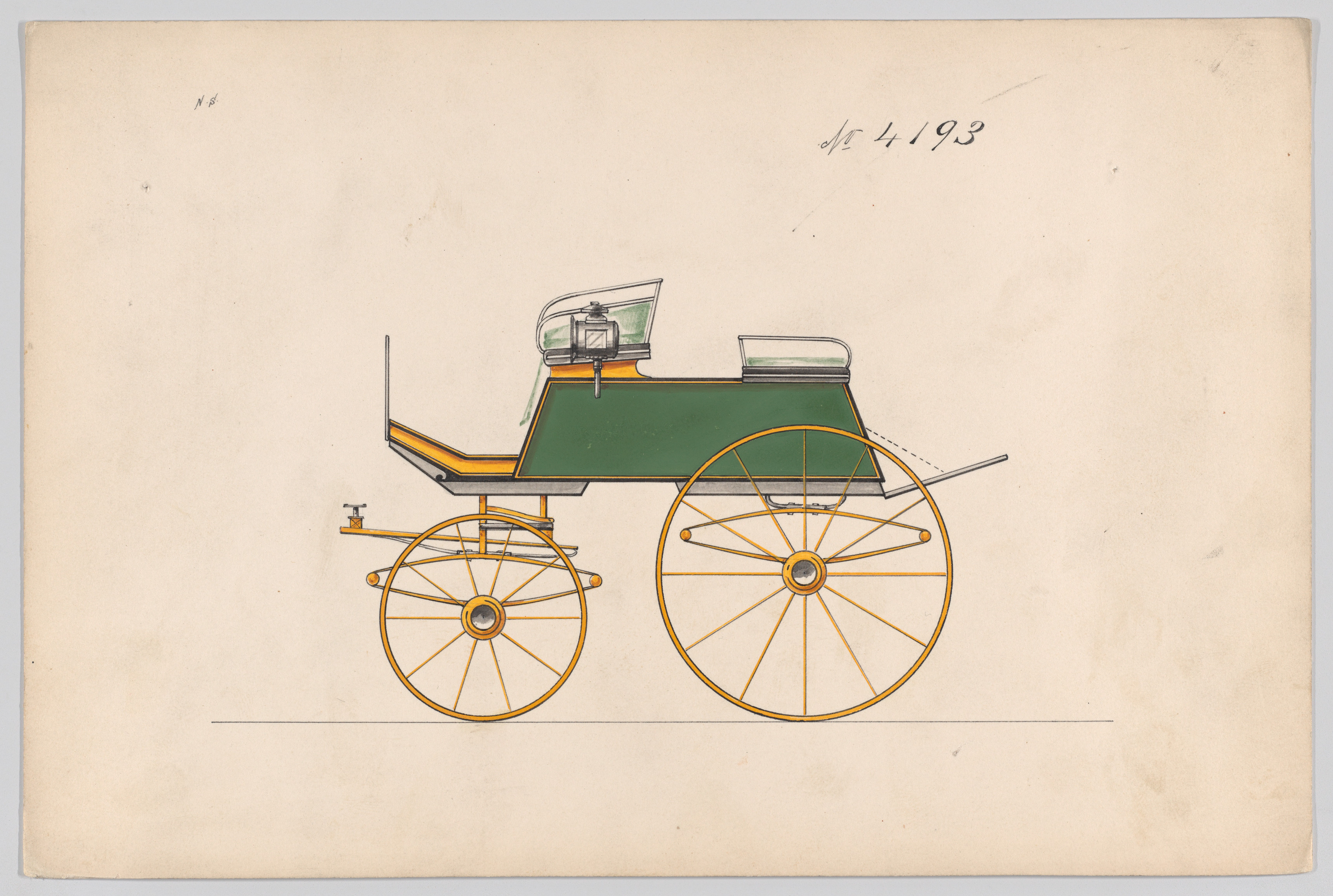 ドッグカート（二輪馬車）または二輪車用のデザイン、No. 4193