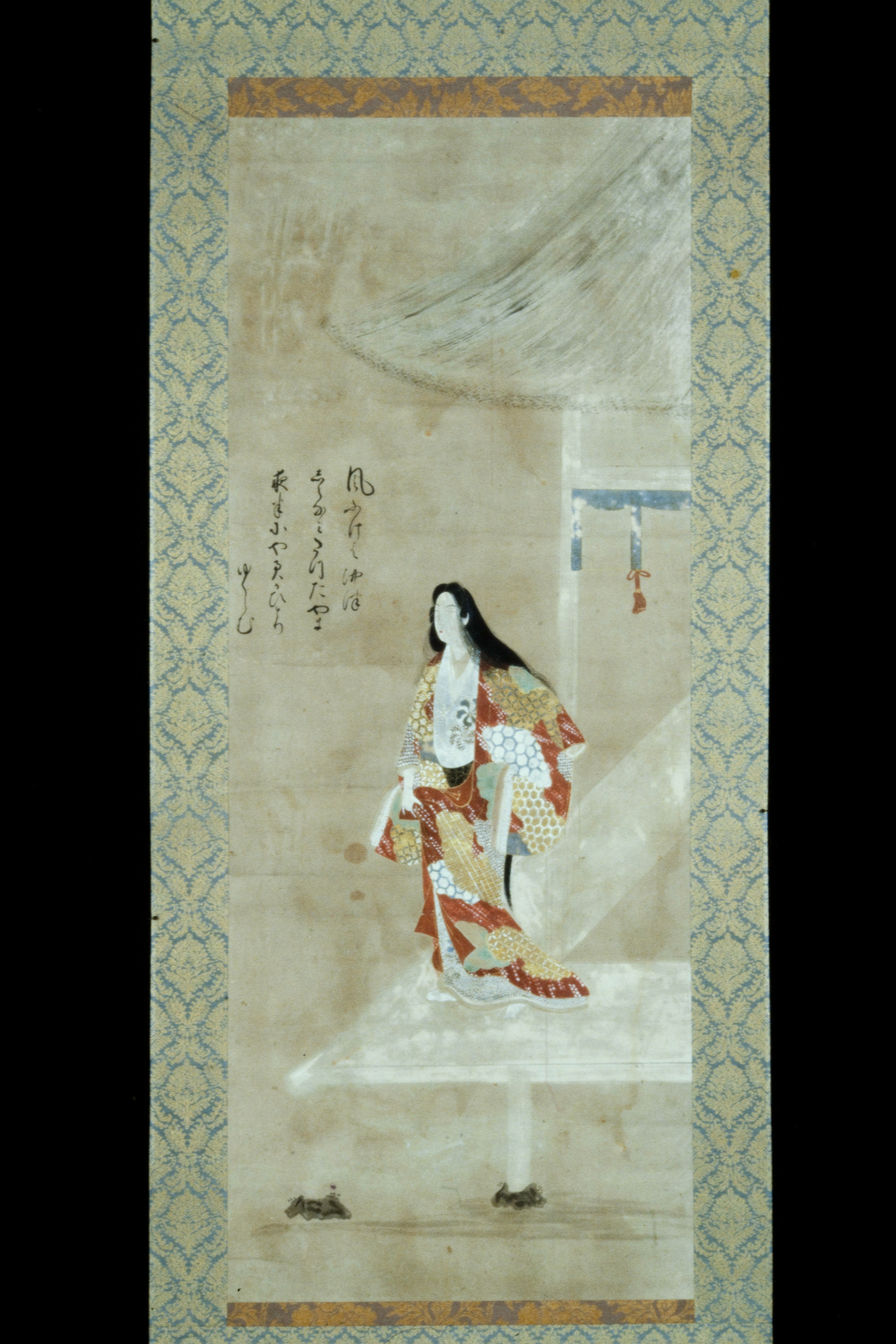 縁側に立つ美人