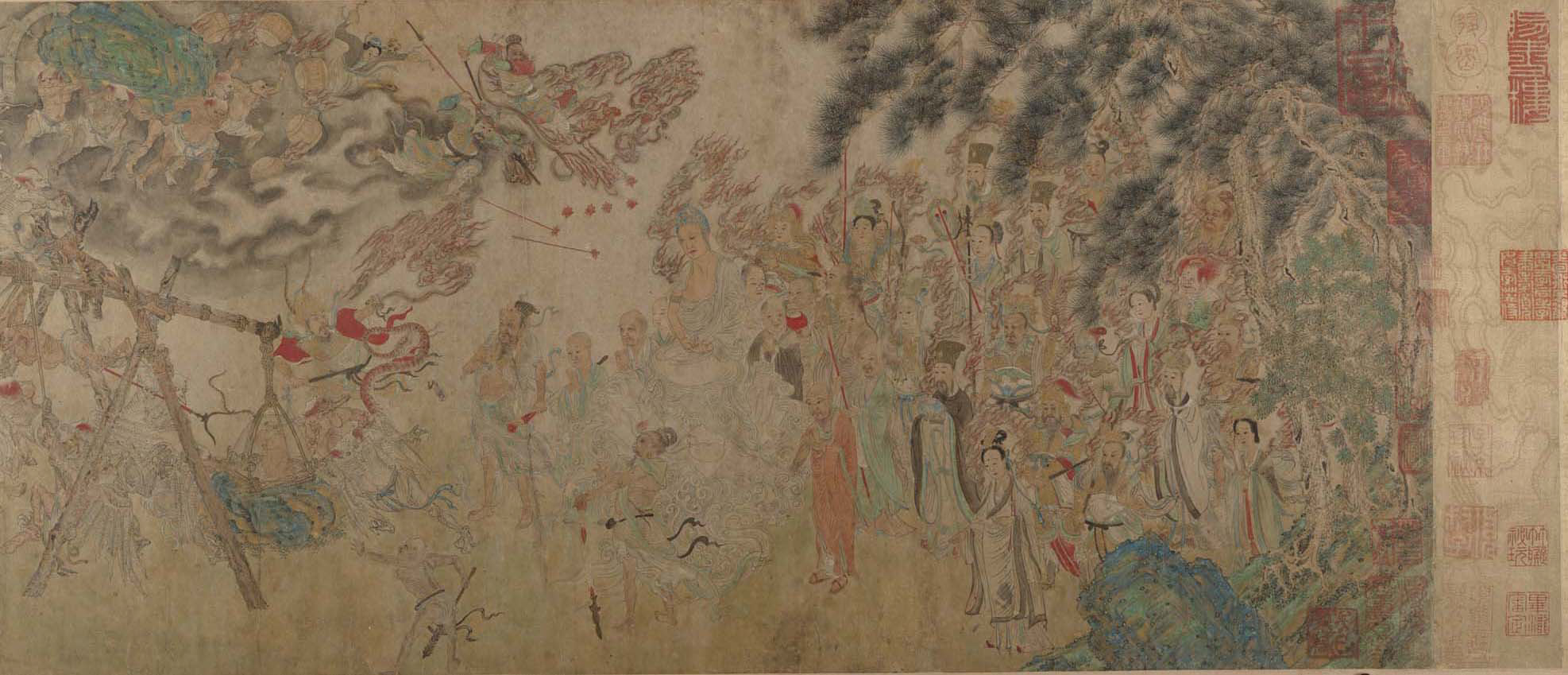 明/清匿名 JieBo Tu 巻 |施しボウルを上げる
