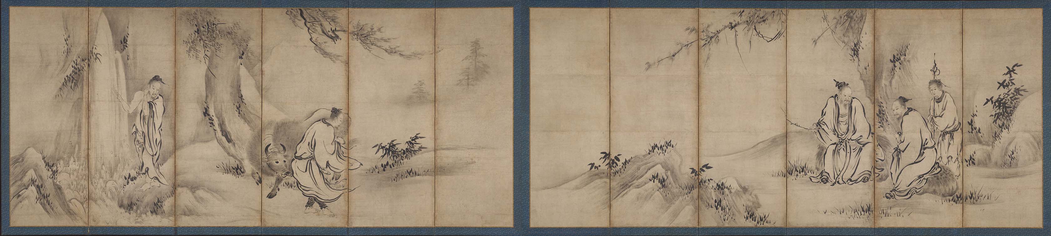 伝狩野山楽筆仙人高獅子屏風 |中国の賢者