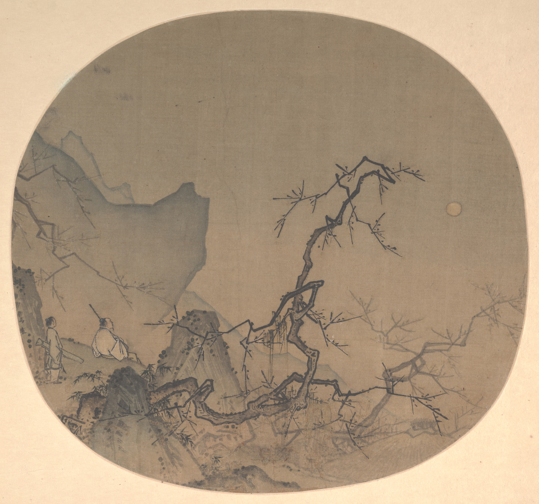 南宋時代の馬源の月明かりを鑑賞する梅の花の図 トゥアンファン |月明かりで梅の花を鑑賞