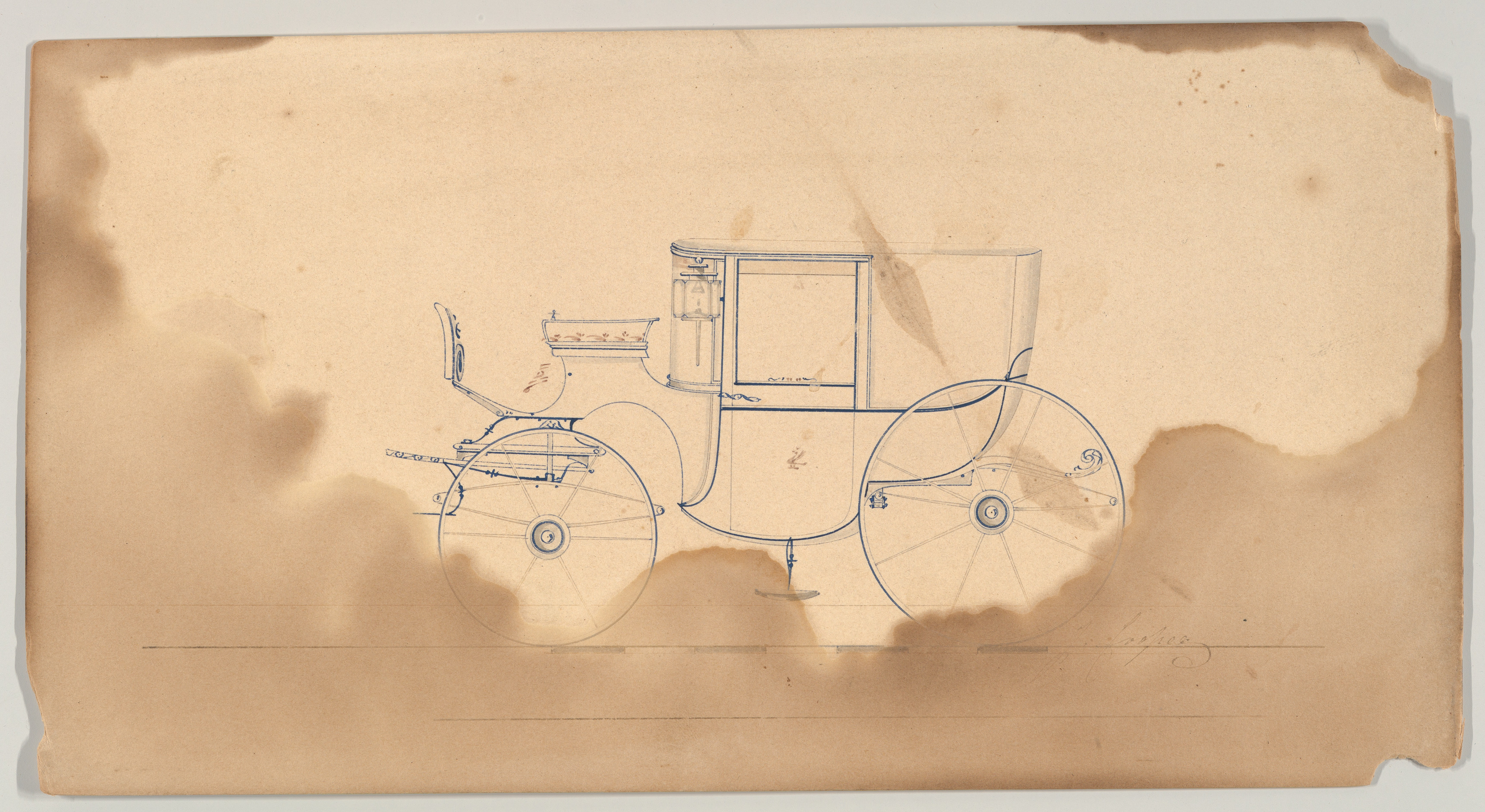 クーペ型馬車のデザイン（番号なし）
